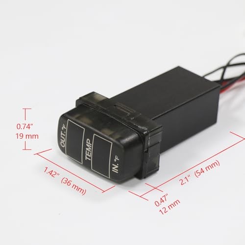 Car Internal and External Temperature Display, Fahrenheit Temperature, Dual