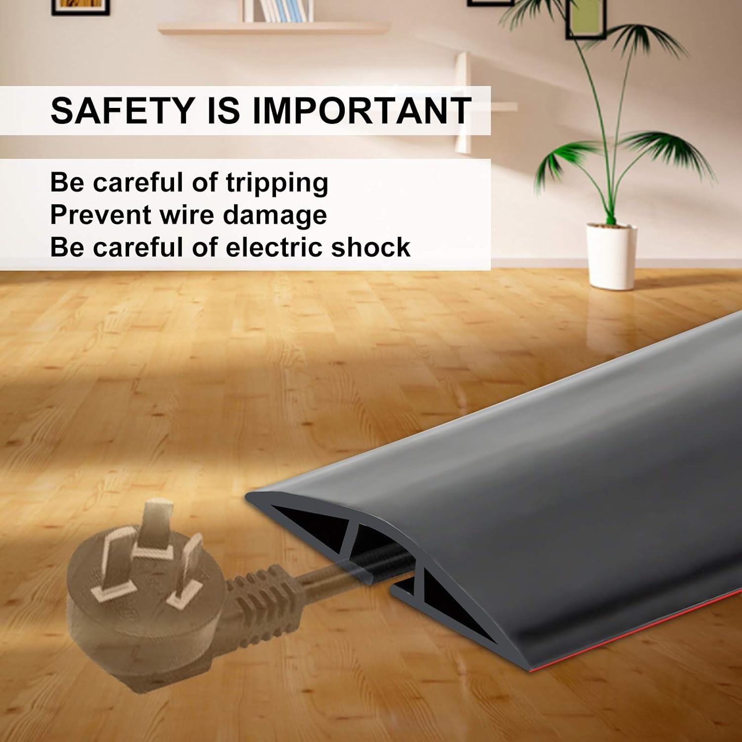 Cable Cover Protector 3 Channels Outdoor Cord Hider Wire Organizer Black 10Ft