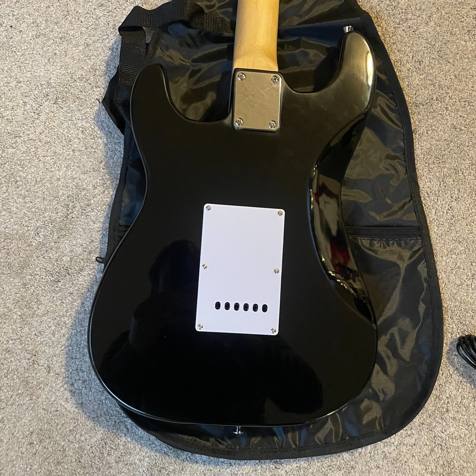 Full-Size Black Electric Guitar Starter Package with 20-Watt Amp, HSS Pickups