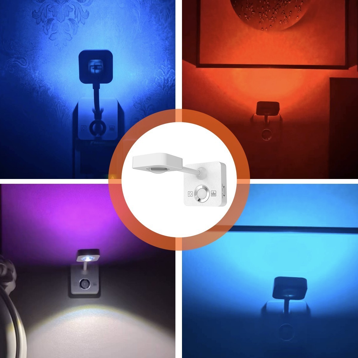 Rechargeable LED Spotlight for Indoor, Wireless RGB Spot Light with