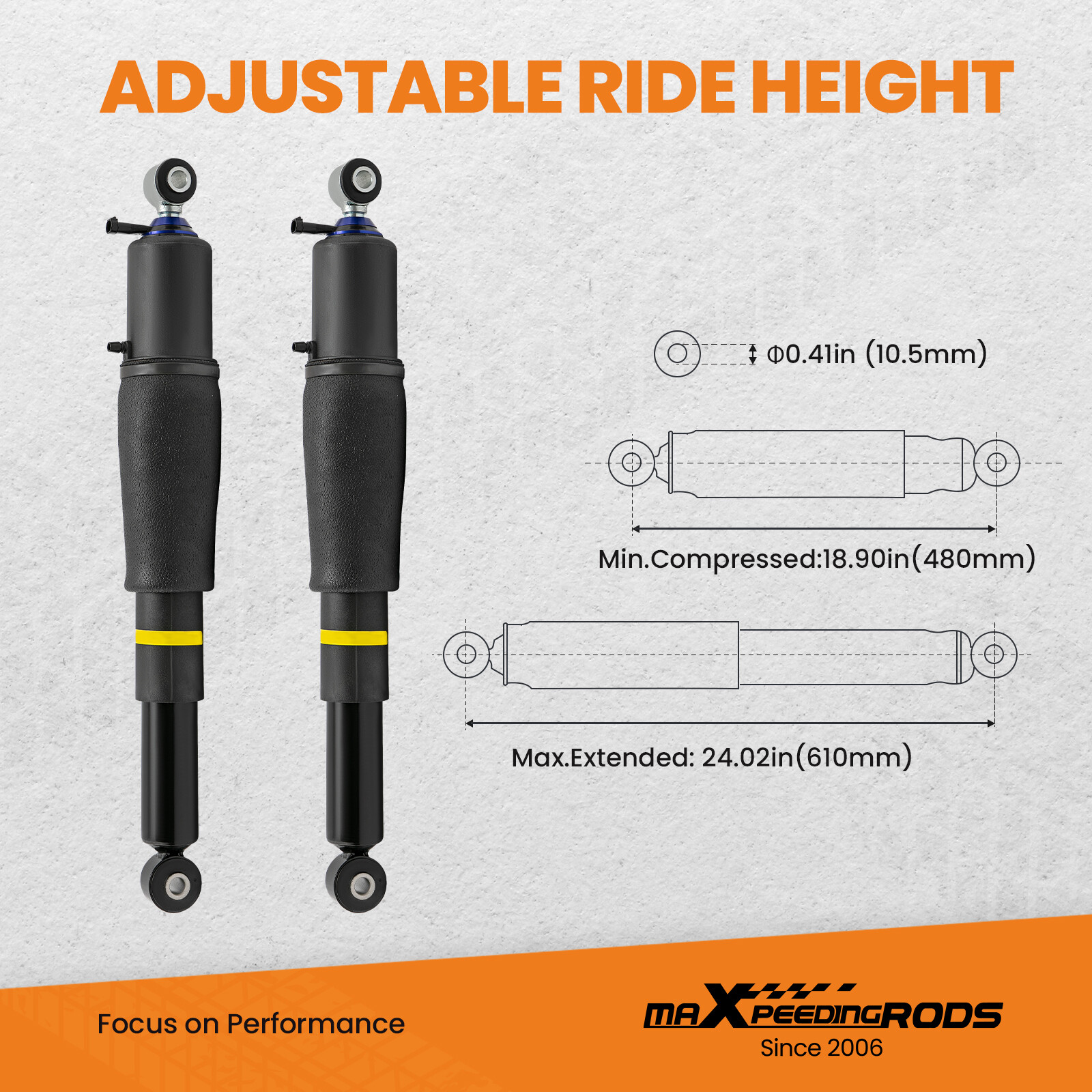 Pair Rear Air Ride Suspension Shock for Chevrolet GMC Cadillac Escalade 25979391