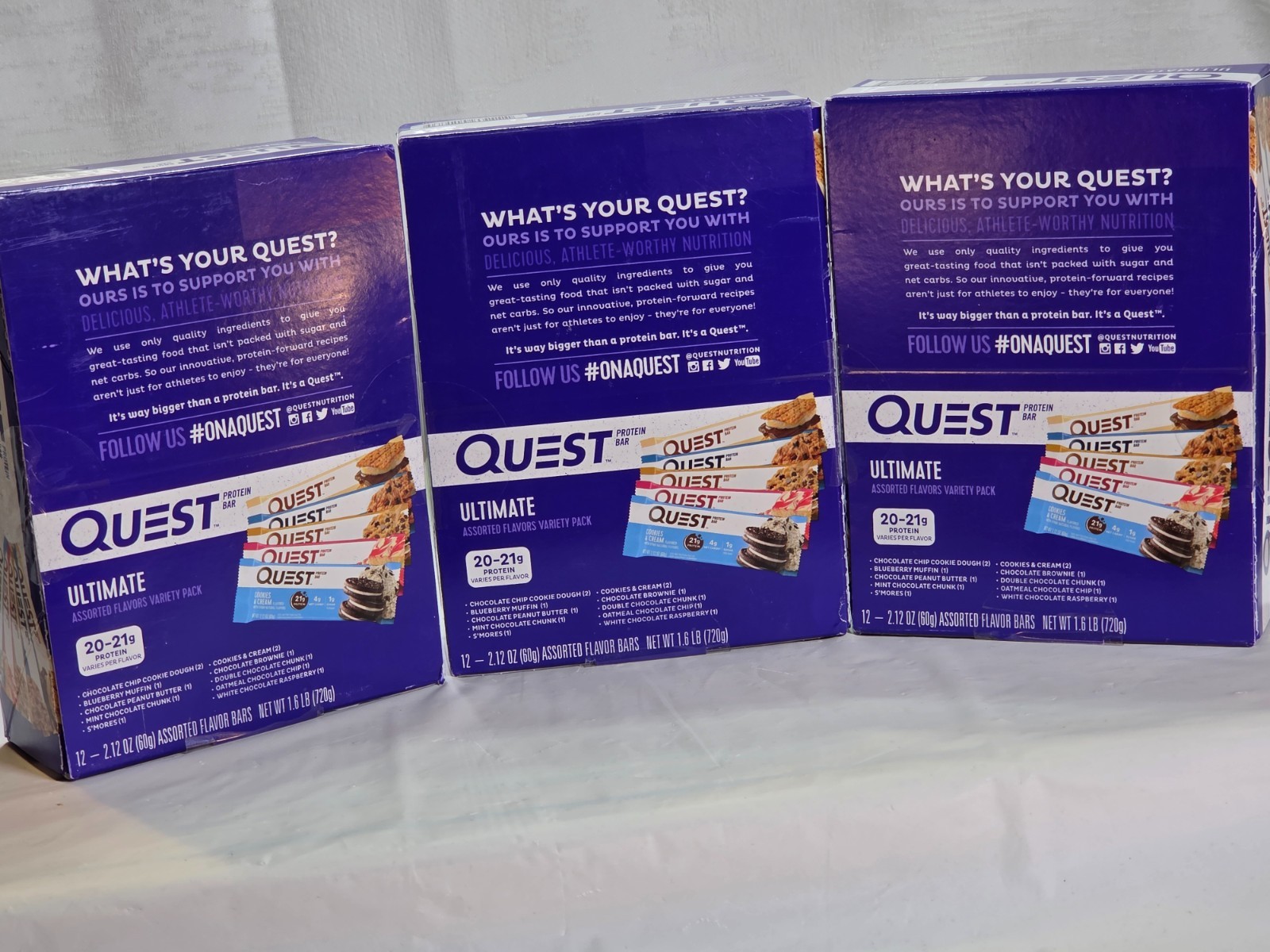 Quest Ultimate Protein Bars Variety Pack 48Ct High Protein Lot of 4