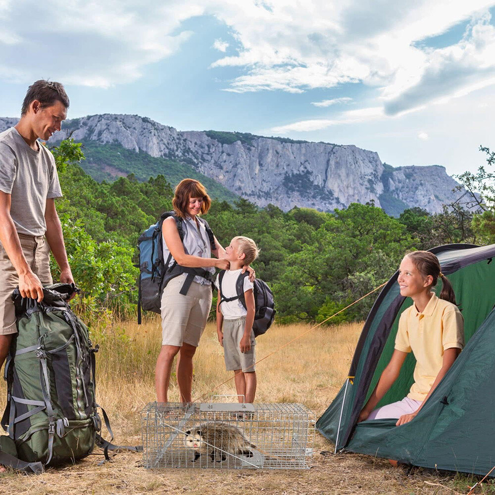 Live Animal Trap Extra Large Rodent Cage Garden Rabbit Raccoon Cat 24"X8"X 7.5"