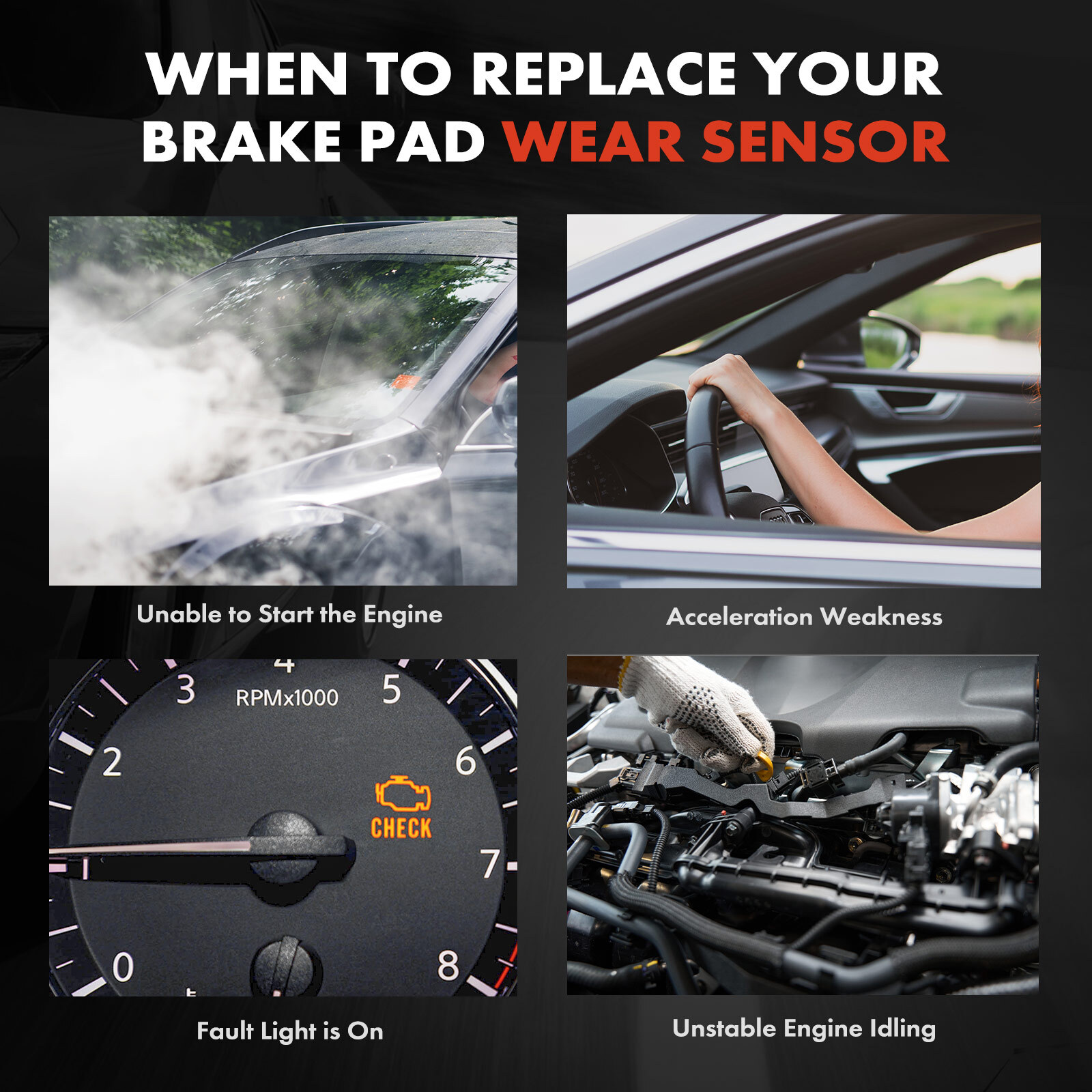 Brake Pad Wear Sensor for Land Rover Range Rover Range Rover Sport LR033295 Rear