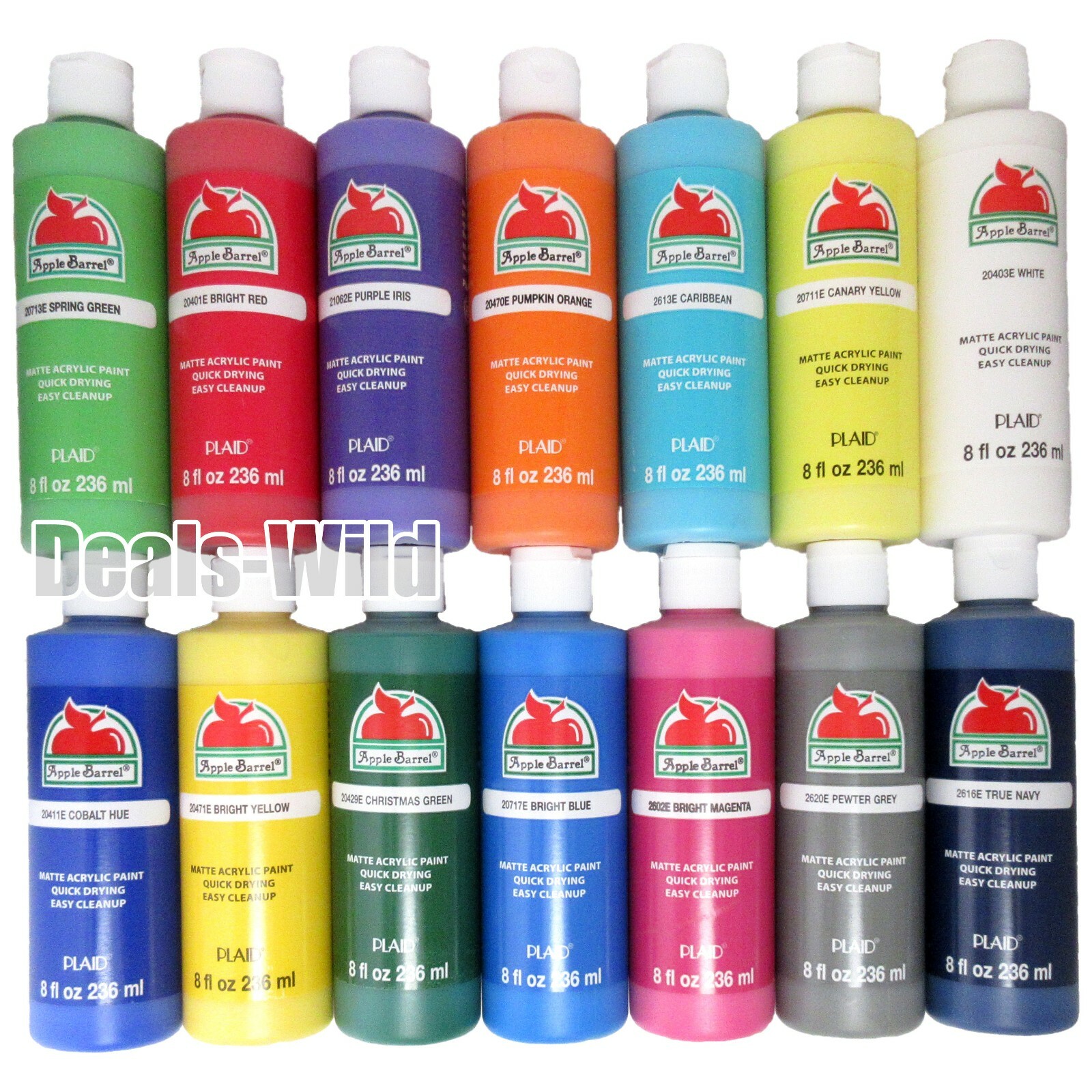 BIG 8oz Apple Barrel Acrylic Paint Matte - Mix & Match Any Colors Build a Set