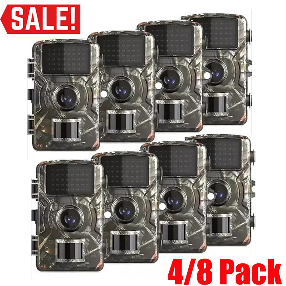 4/8 Pack Wildlife Hunting Trail Camera 1440P Game Camera with Night Vision USA