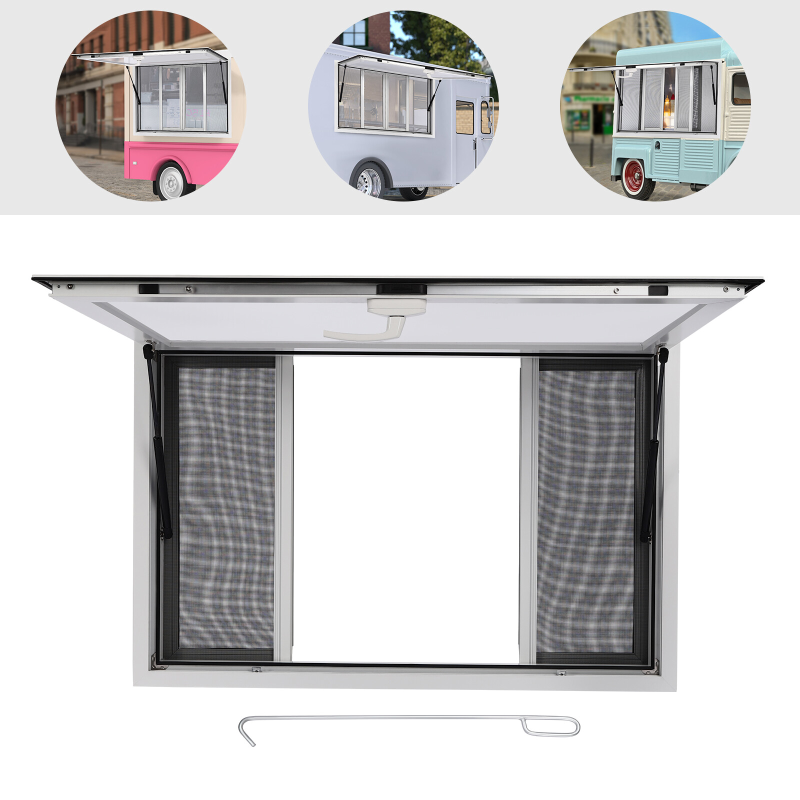 Concession Window Awning Food Stand Truck Sliding Screen Trailer Serving Window