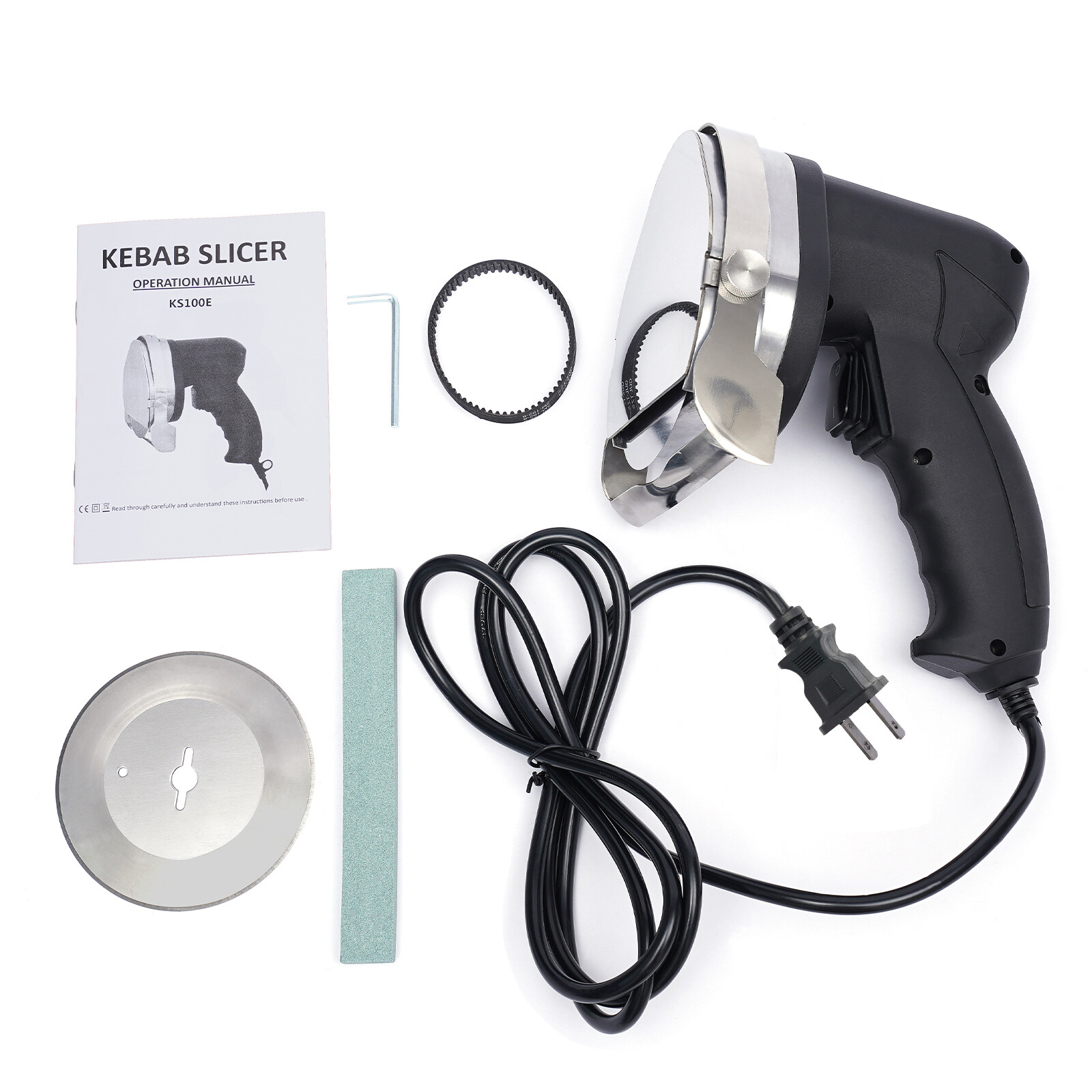 Electric Auto Shawarma Gyro Doner Kebab Slicer Cutter 2 Blades US Plug 80W