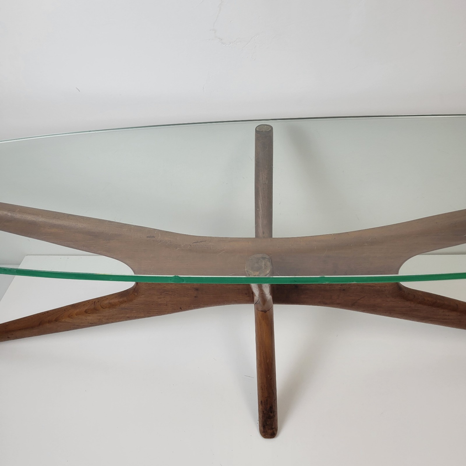 Vintage Adrian Pearsall Mid Century Walnut Jacks Coffee Table