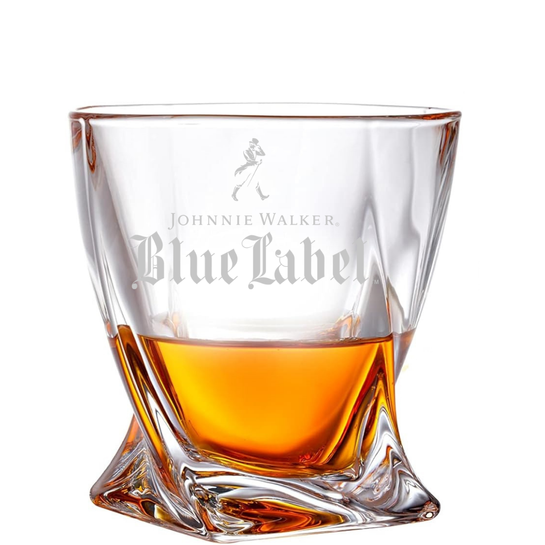 Custom Engraved Johnnie Walker Blue Label Twisted Whiskey Glass – 10 oz New