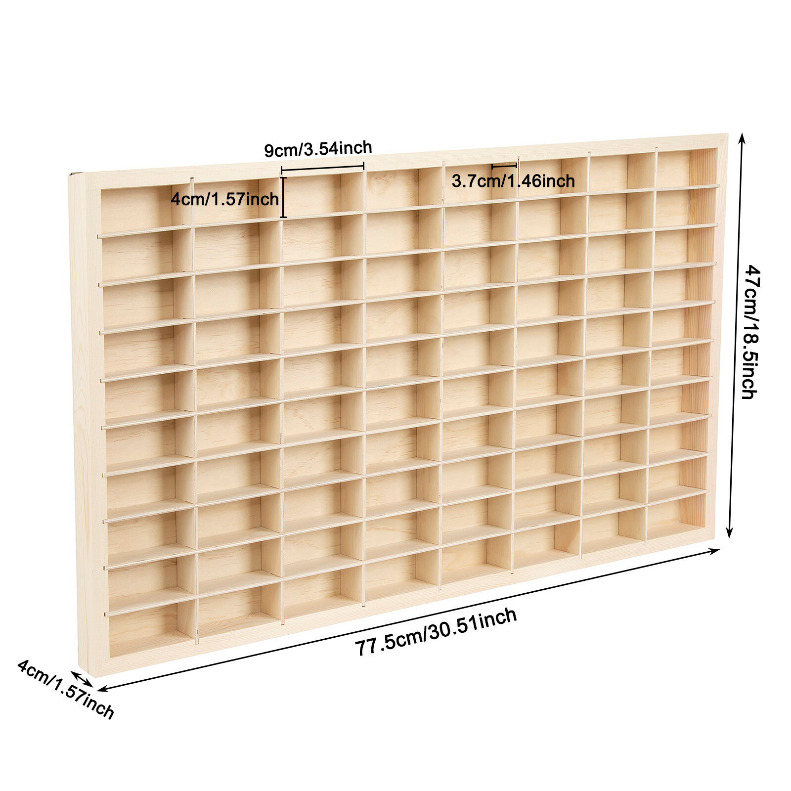 80 Grids for Hot Wheels 1:64 Diecast Car Matchbox Wood Display Shelf Storage
