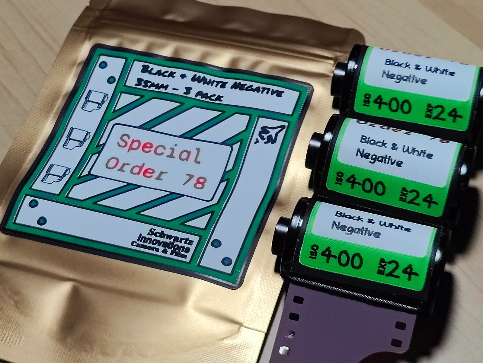 35mm Camera Film (3 Pack, 24 exp) - Kodak SO-078 BW Negative Film