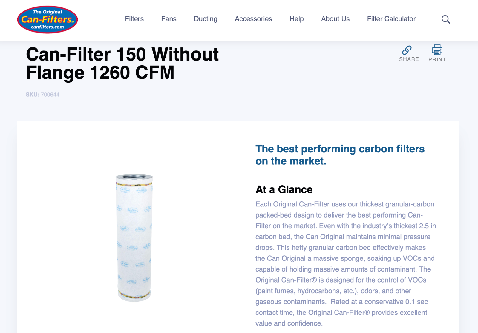 Can-Filter 150 Carbon Filter Activated Carbon Air Filter Can Filter