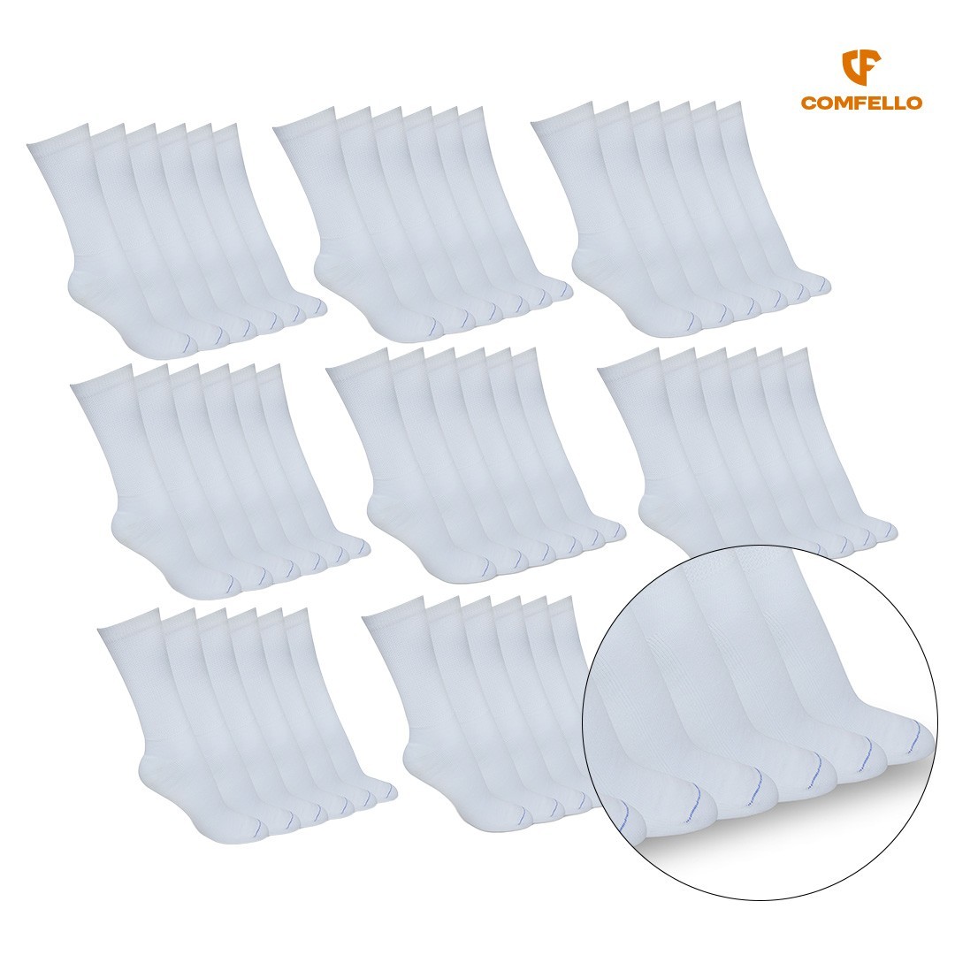 3-12 Pairs Mens Diabetic Crew Socks White Circulatory Non-Binding Cotton 10-13