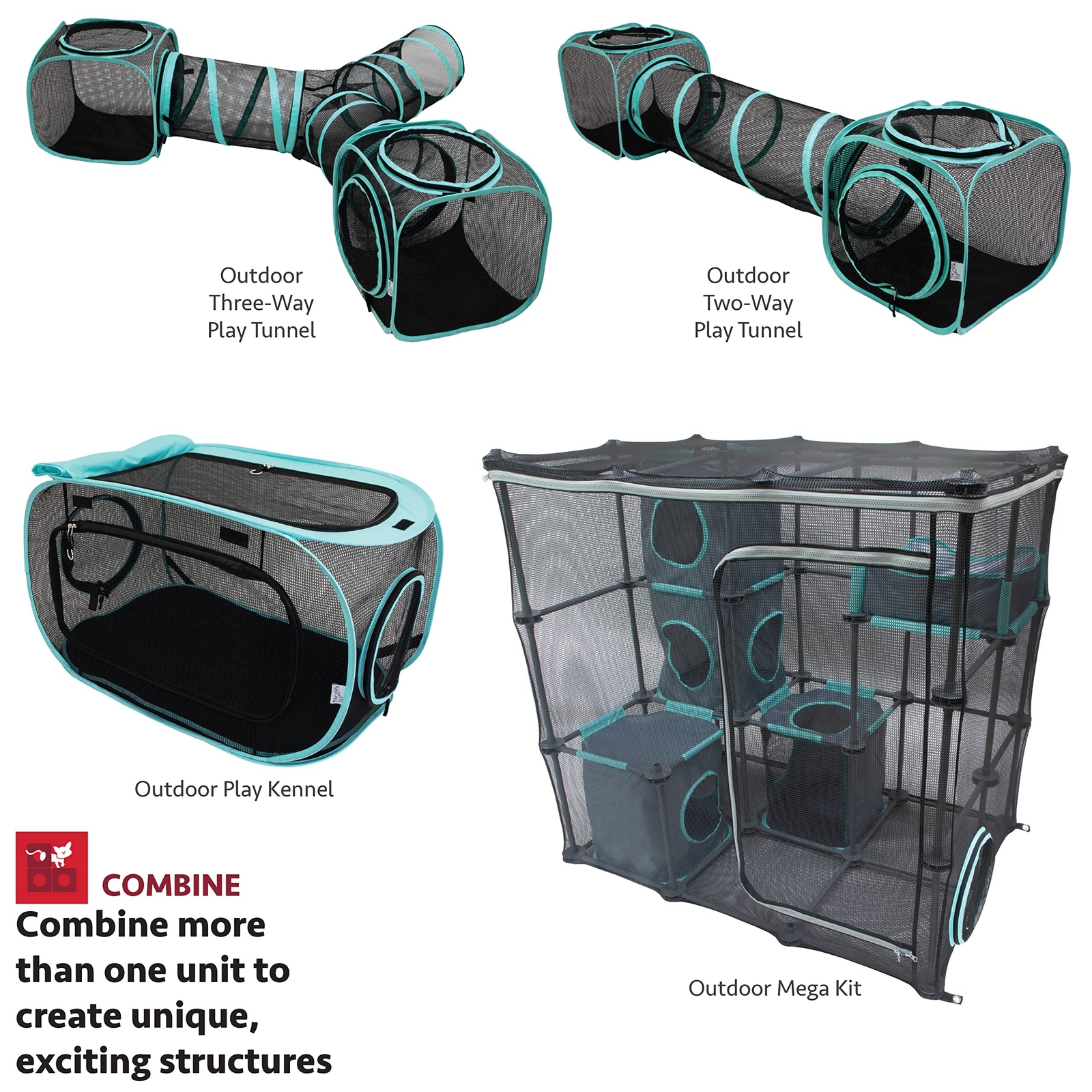 Kitty City Outdoor Catio Furniture and Play Kits for Cats, Outdoor Mega Kit
