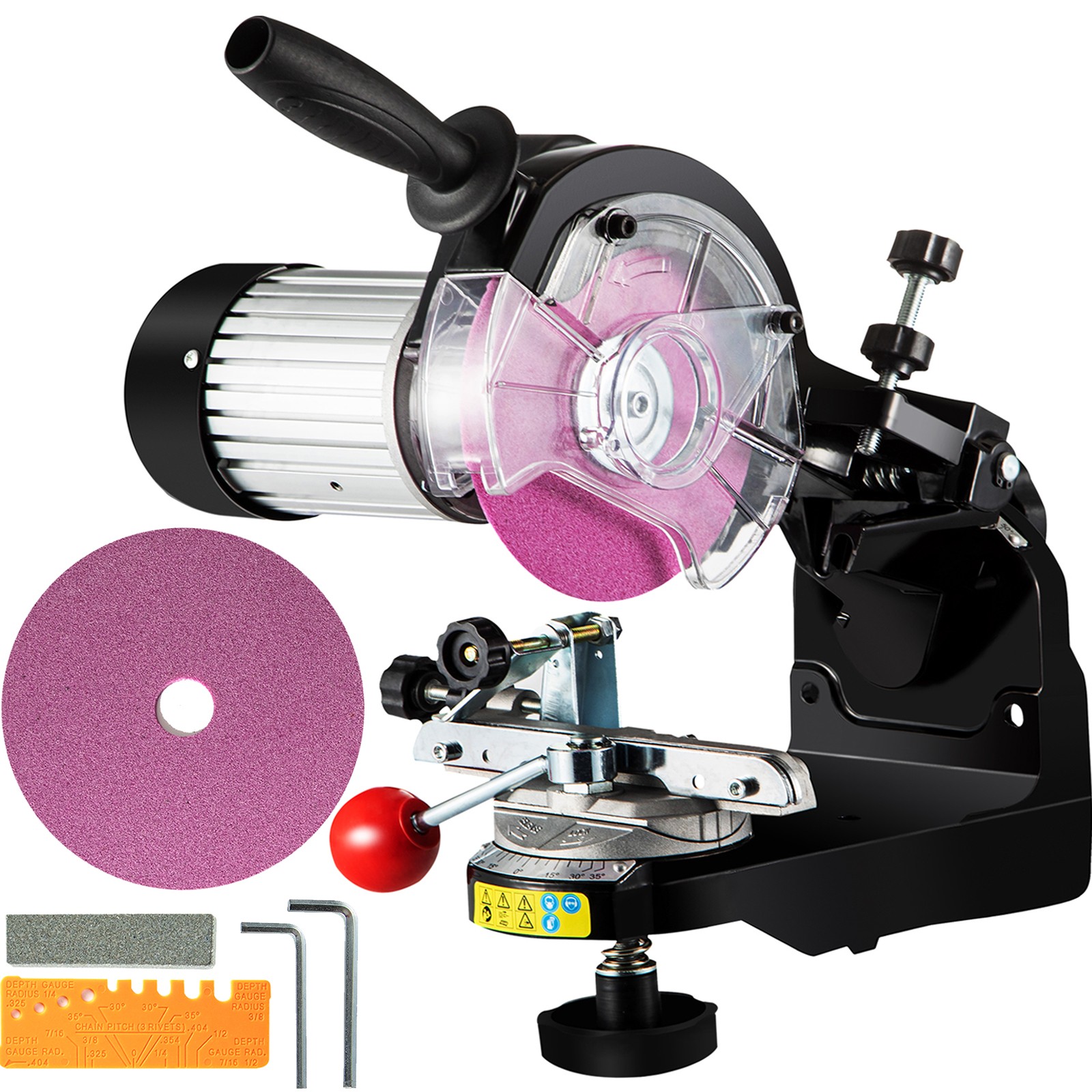 230W Chainsaw Sharpener Grinder w/ Grinding Wheels 1/8”&3/16” Sharpener 110V