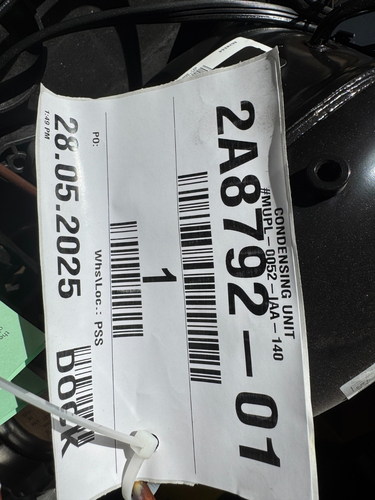 Hoshizaki 2A8792-01 condensing unit for 2 door refrigerator