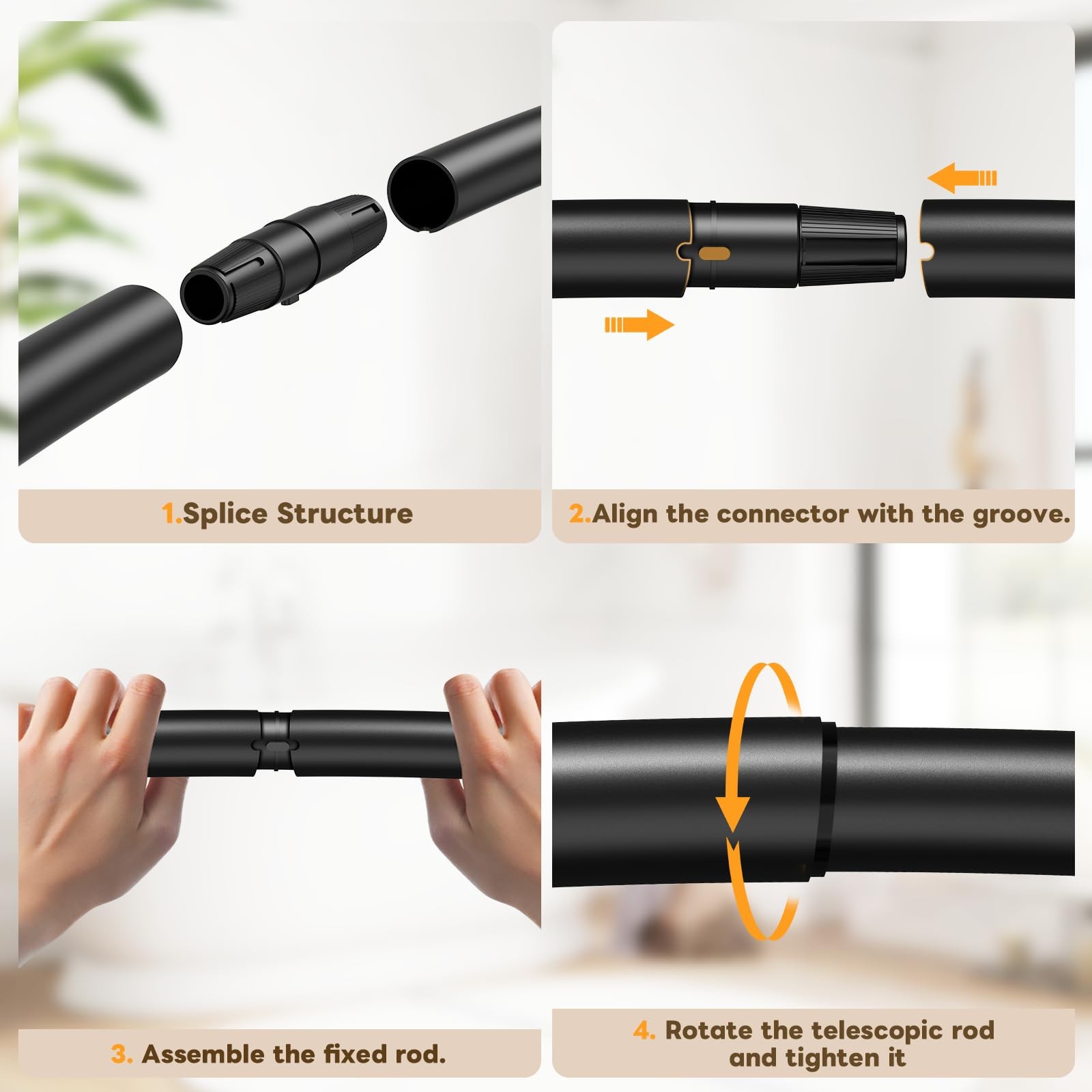 Abiglifty 36-75 Inches Curved Shower Curtain Rod, Adjustable Splicing Shower ...