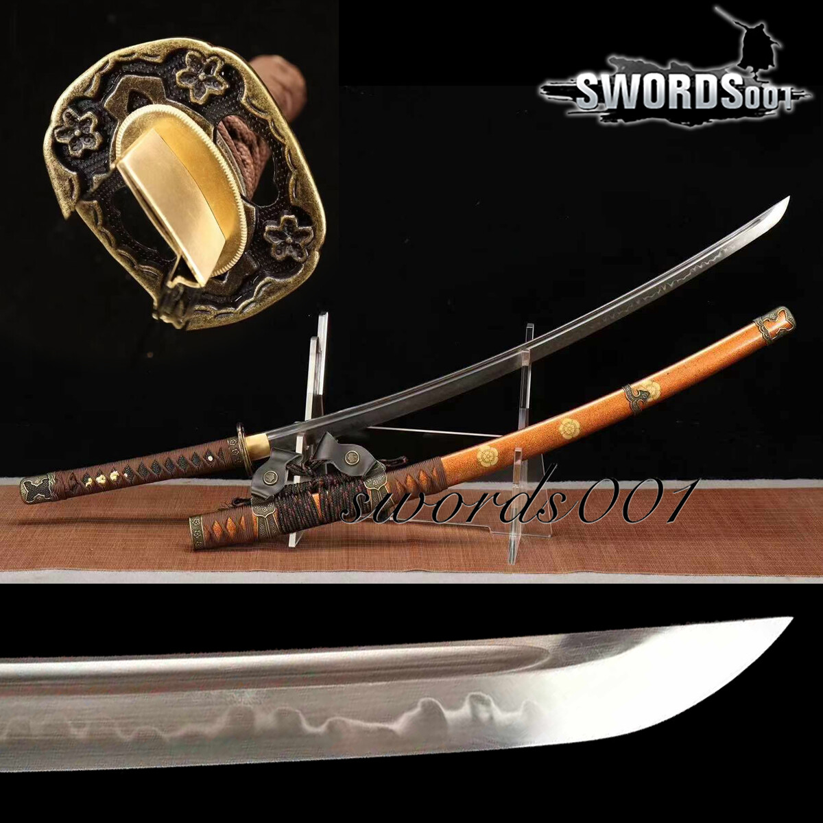 Tachi T10 Steel Katana Battle Ready Sharp Japanese Samurai Sword Real Hamon