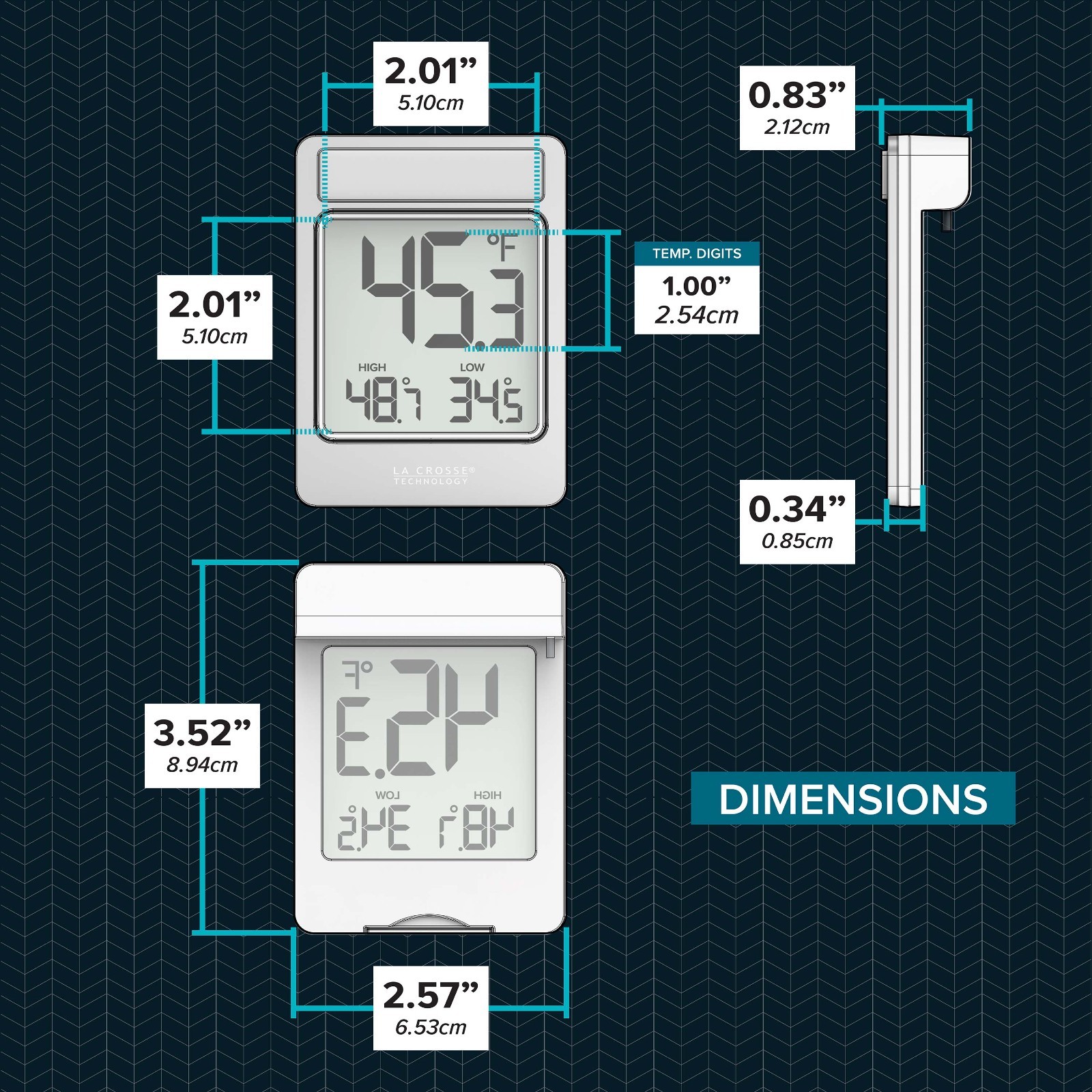 314-519 La Crosse Technology Digital Window Thermometer with Daily Records