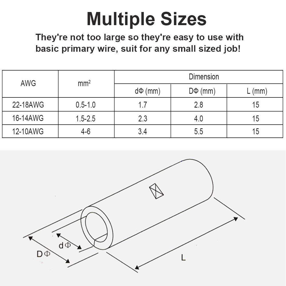 660PCS Non Insulated Butt Splice Uninsulated Crimp Wire Connectors Terminals Kit