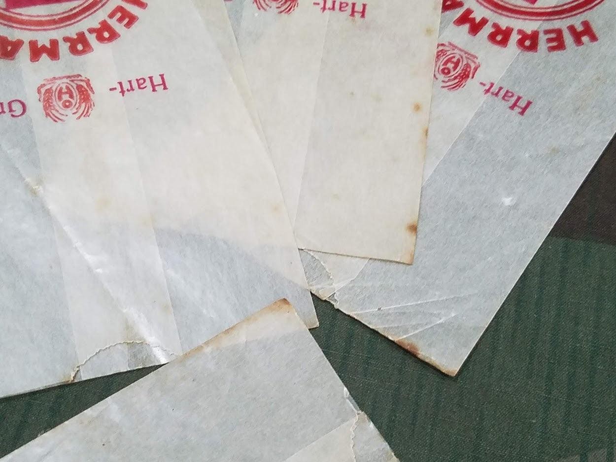 Vintage WWII German Egg Semolina Noodle Soup Bags (Lot of 2) 1940s Rationing Bag