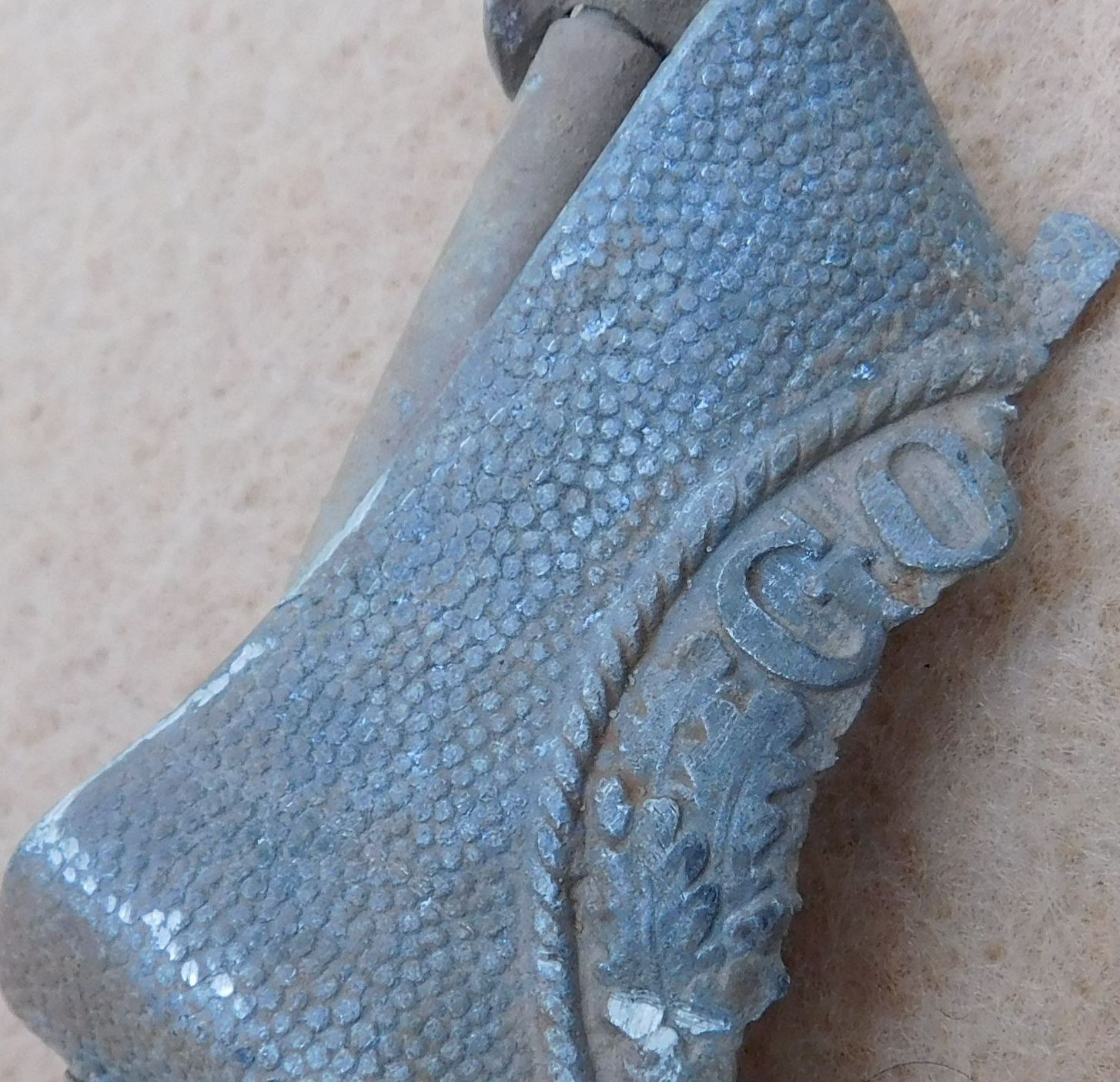 ORIGINAL WWII GERMAN ARMY BELT BUCKLE SECTION - GROUND DUG RELIC