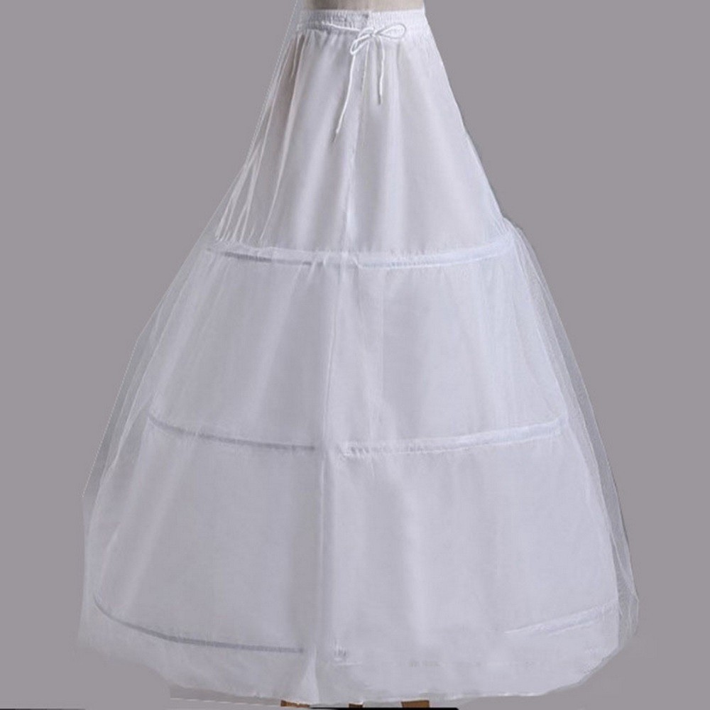 Wedding Crinoline Petticoat with Stiff Tulle 3-Hoop Steel Frame for Full Skirt