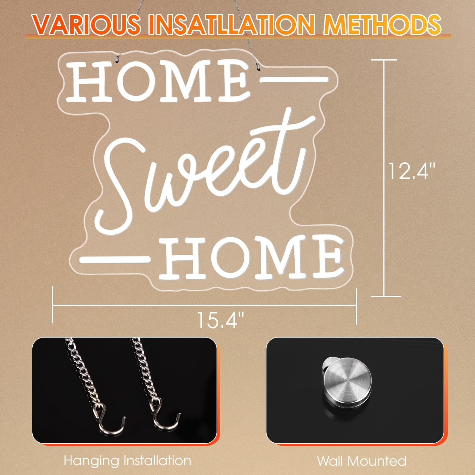 Home Sweet Home Neon Sign, House Warming Gifts New Home for Women Men Couple,...