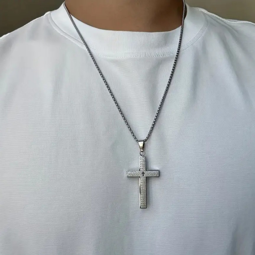 Cross Necklace Stainless Steel Cross Necklace Personalized Men's HipHop US STOCK