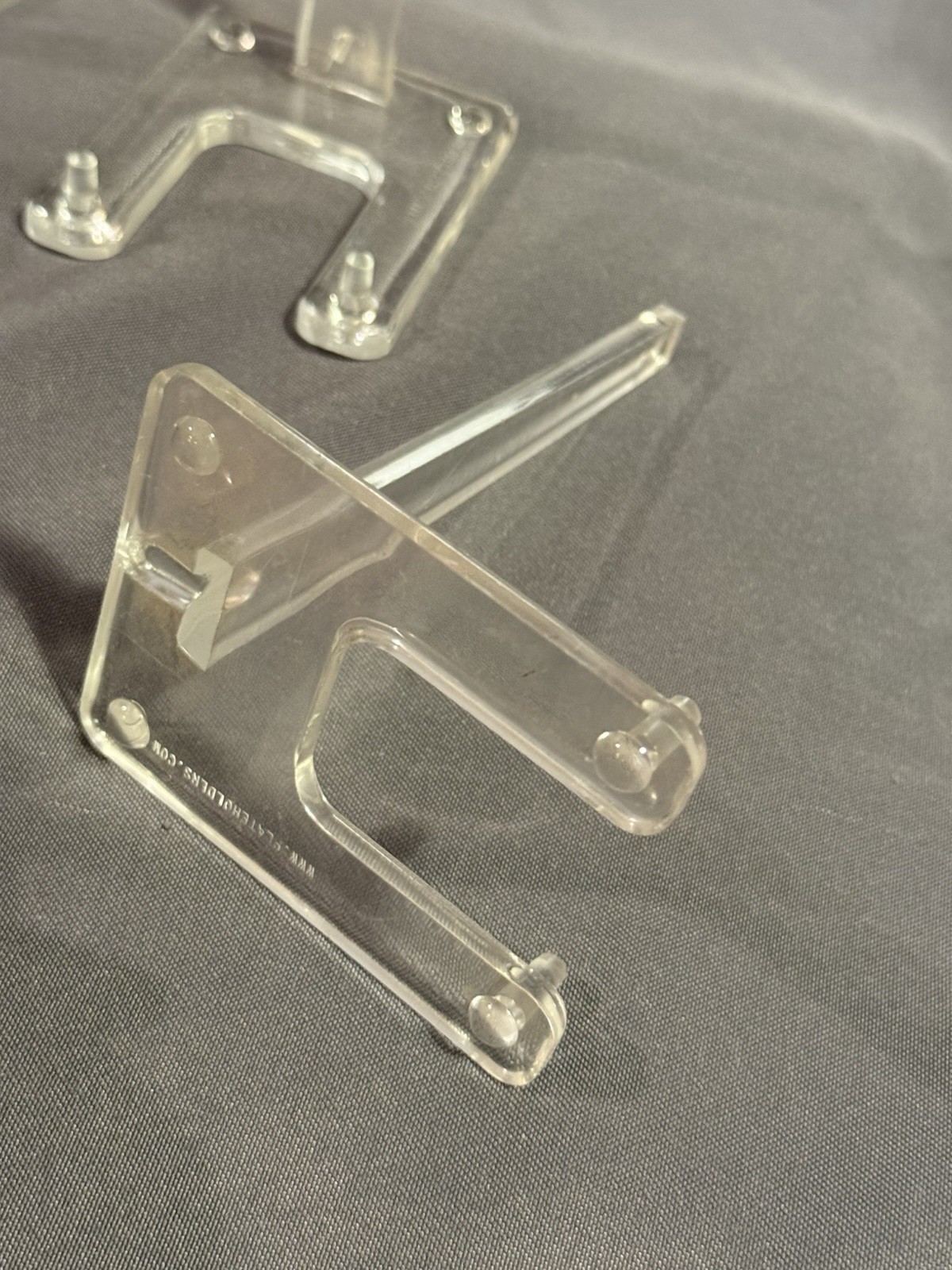 Lot of 5 Clear Acrylic Lucite Easel Plate Platter and Painting Display Stand