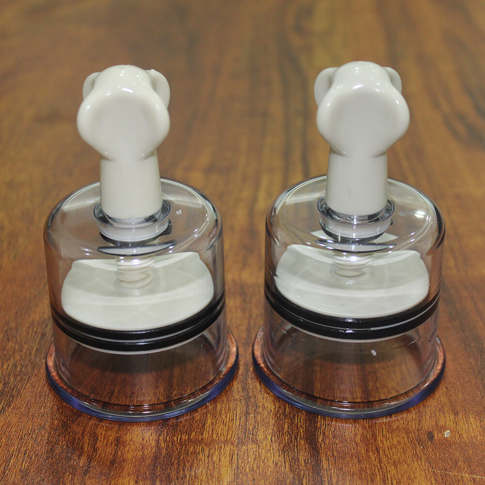 2pcs Vacuum Twist Nipple Cupping Sucker Breast No Pump Enhancer Enlarger Suction