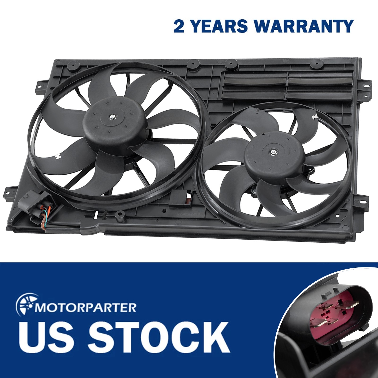 Radiator Cooling Fan Assembly For VW Golf Jetta Beetle Passat CC Tiguan AUDI A3
