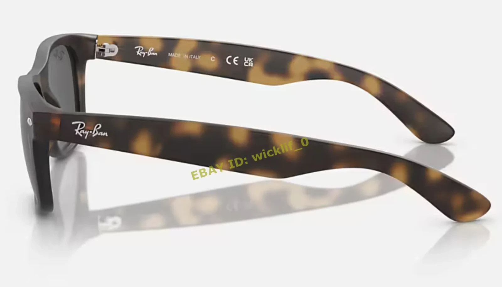 Ray-Ban RB2132 New Wayfarer 865/B1 55mm Matte Havana Sunglasses Dark Grey Lens