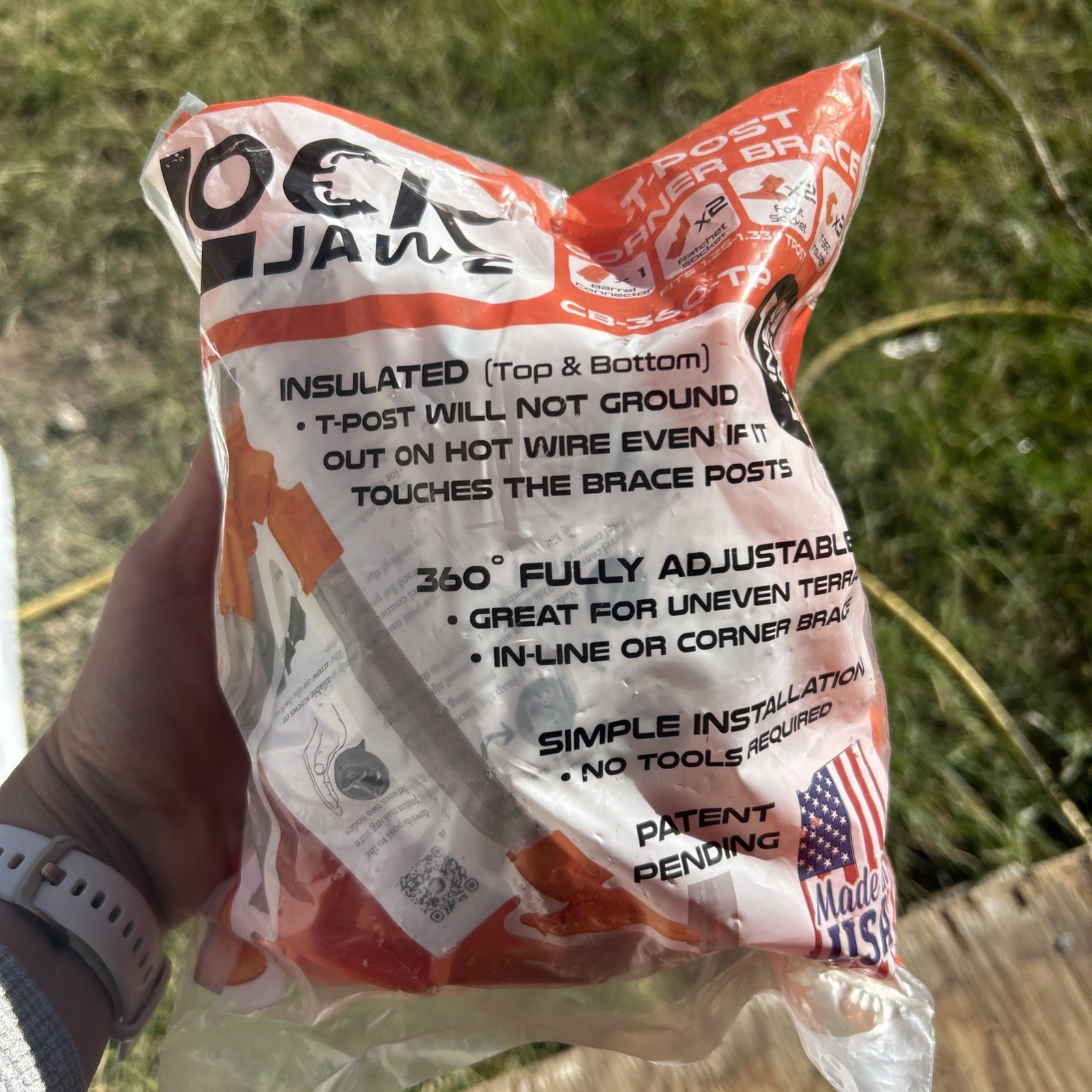 Lock Jawz CB-360-TP T-Post Corner Brace Kit for Fencing