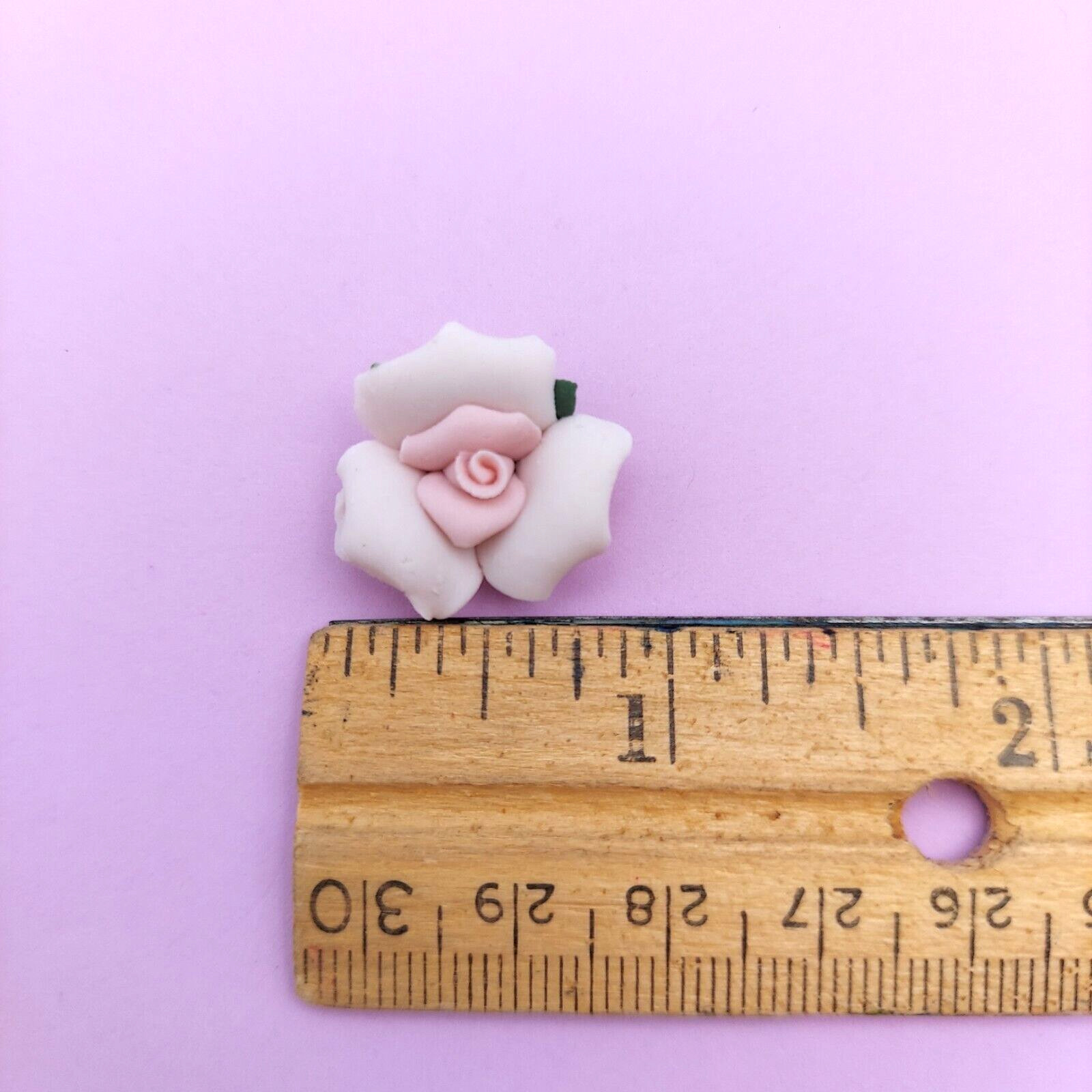 Bisque Porcelain Roses Pink 7/8" Lot of 12