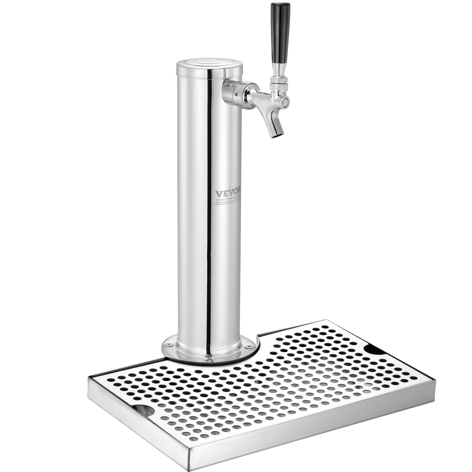 VEVOR Kegerator Tower Kit Single Tap Beer Conversion Kit with Beer Drip Tray