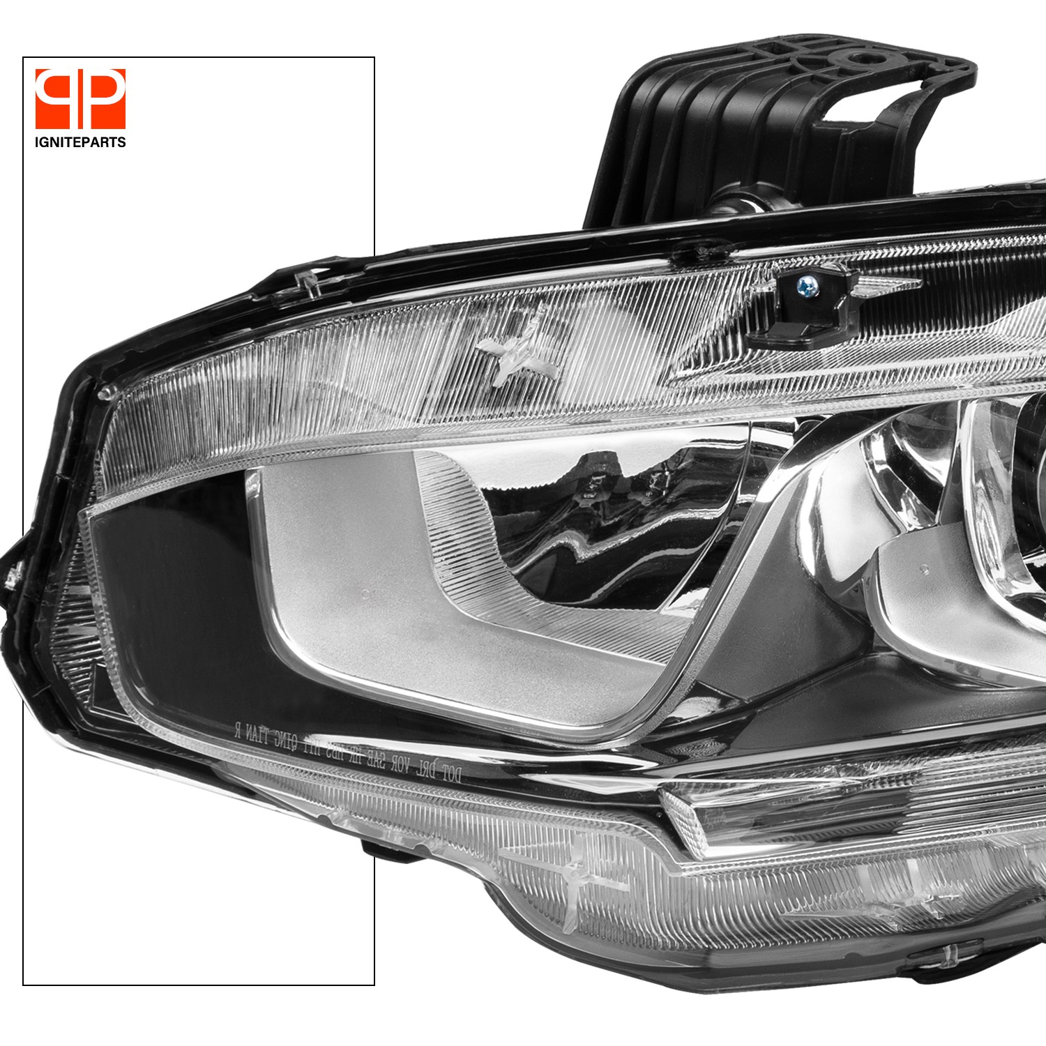 For 2016-2021 Honda Civic Halogen Chrome Clear Headlights Assembly Pair