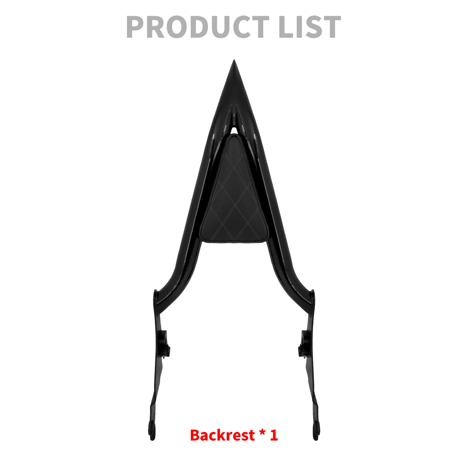 16" Passenger Diamond Backrest Sissy Bar For Harley 09-2025 Touring Street Glide