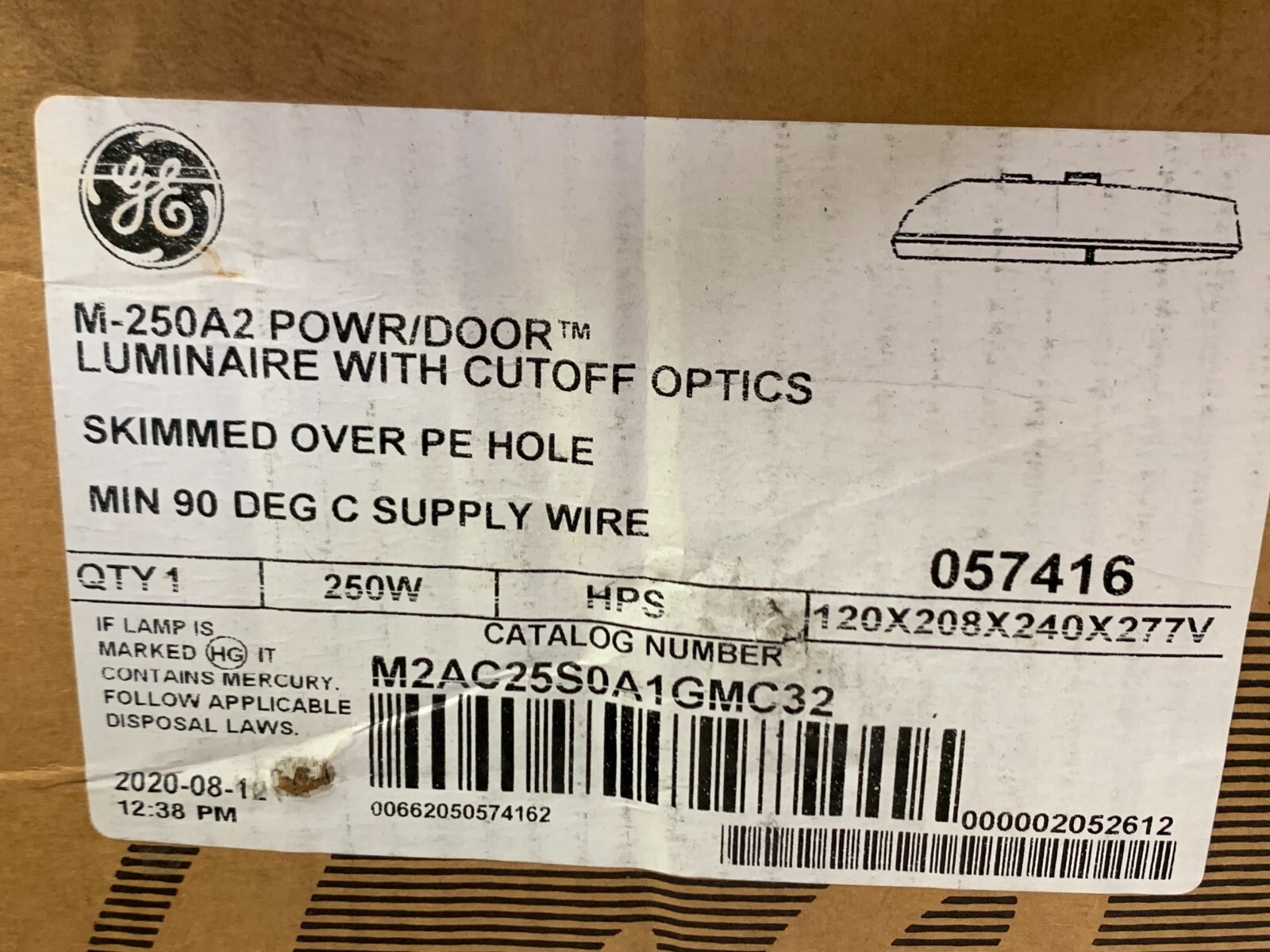 GE M-250A2 STREET LIGHT HPS 250W 120V 208V 240V 277V NEW OLD STOCK LAMP PE POLE