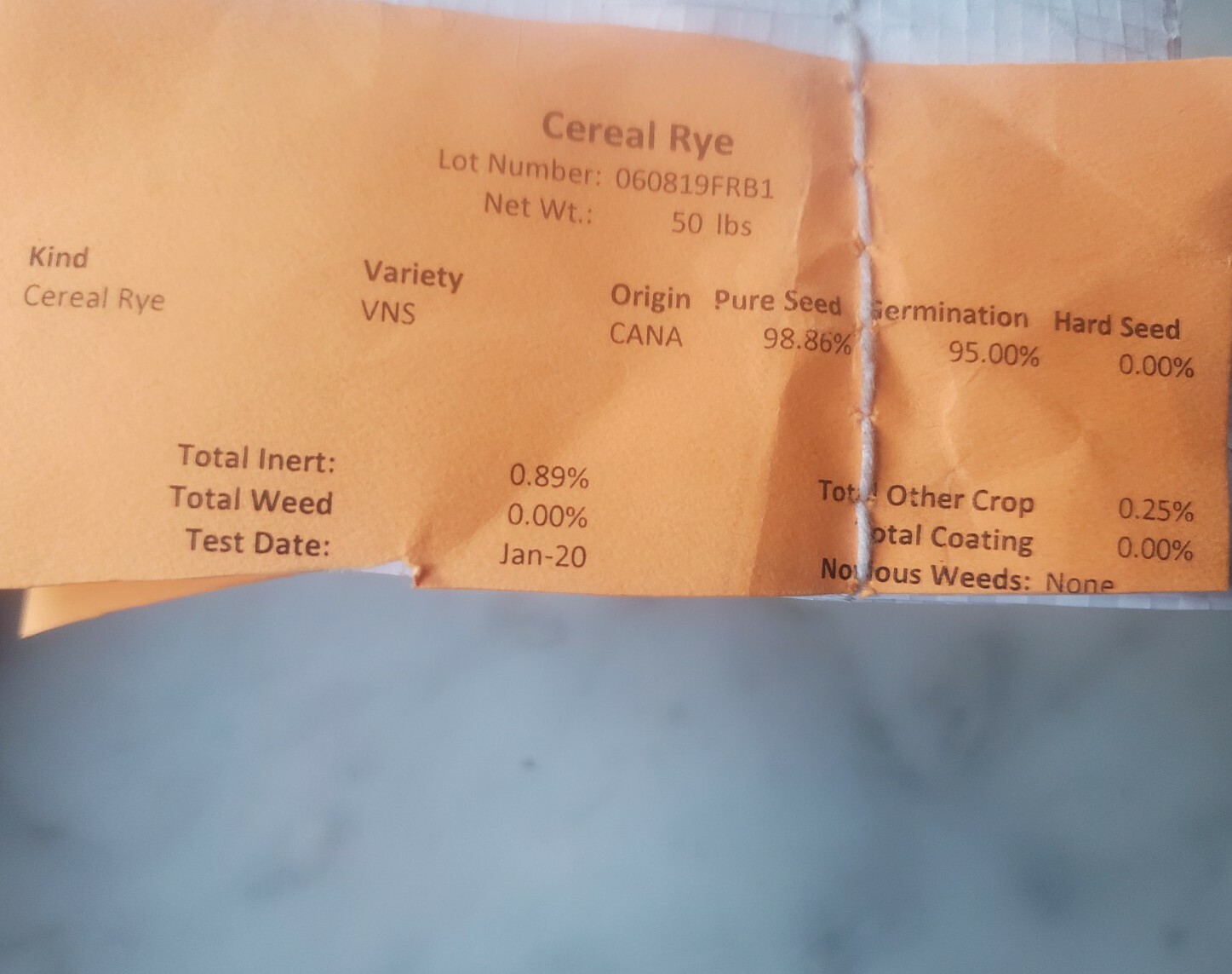 Organic Rye berry grain 5 LB..no fungicides!!