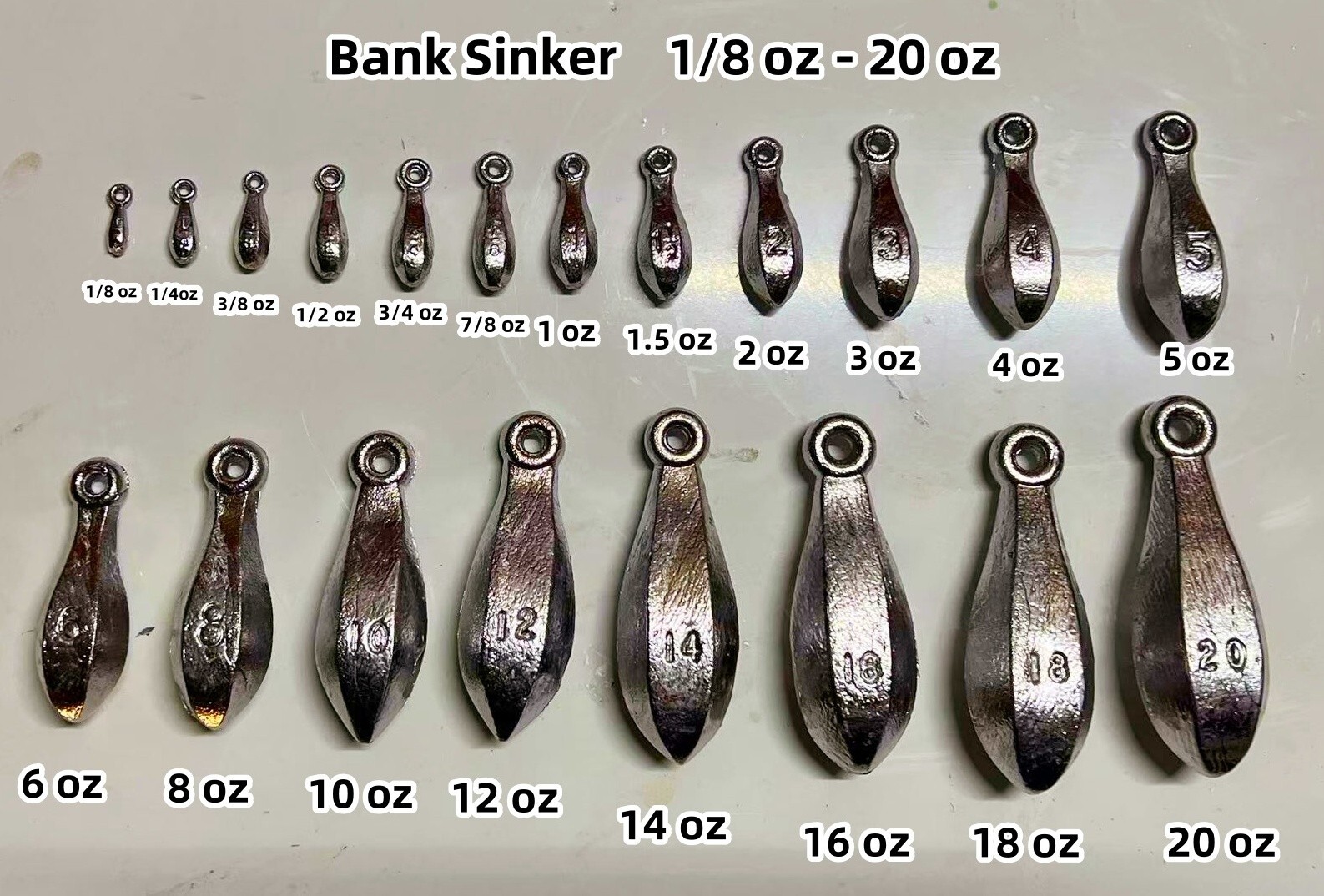 10 Pcs Bank Sinker Fishing Sinkers - Weights ( select )