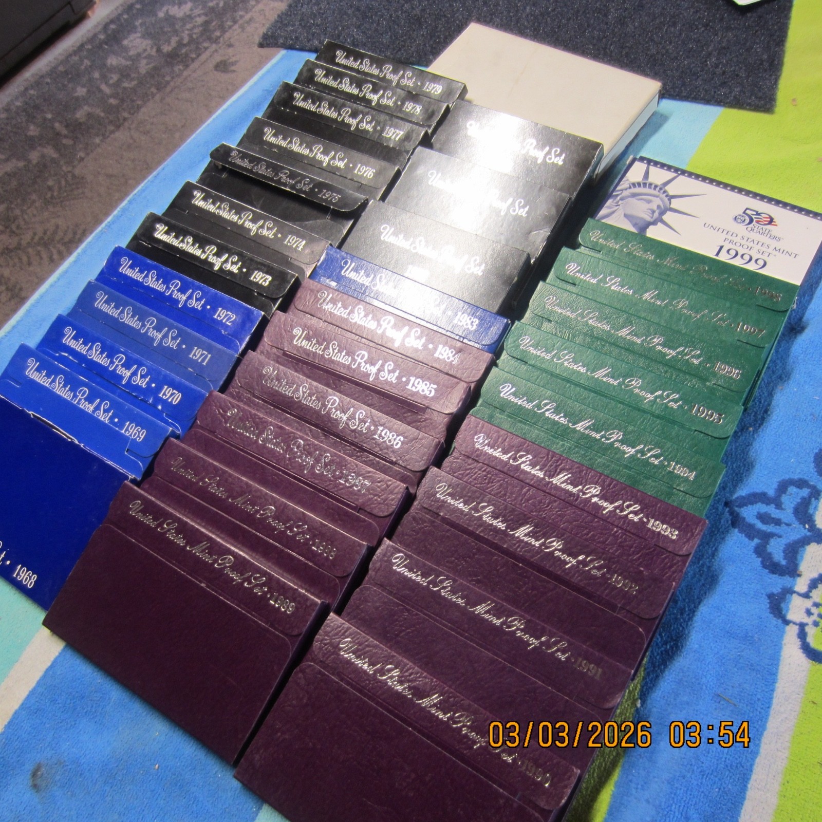 LOT OF PROOF SETS 1968 TO 1999.