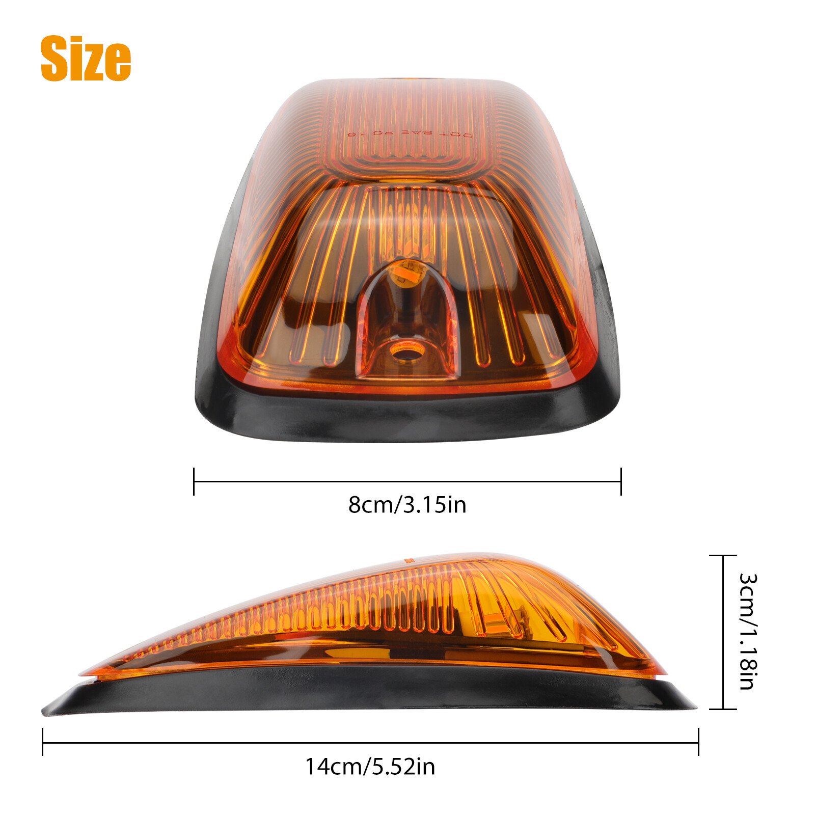 5x Clear Lens Amber LED Cab Marker Roof Light for 88-02 Chevy/GMC Pickup Trucks