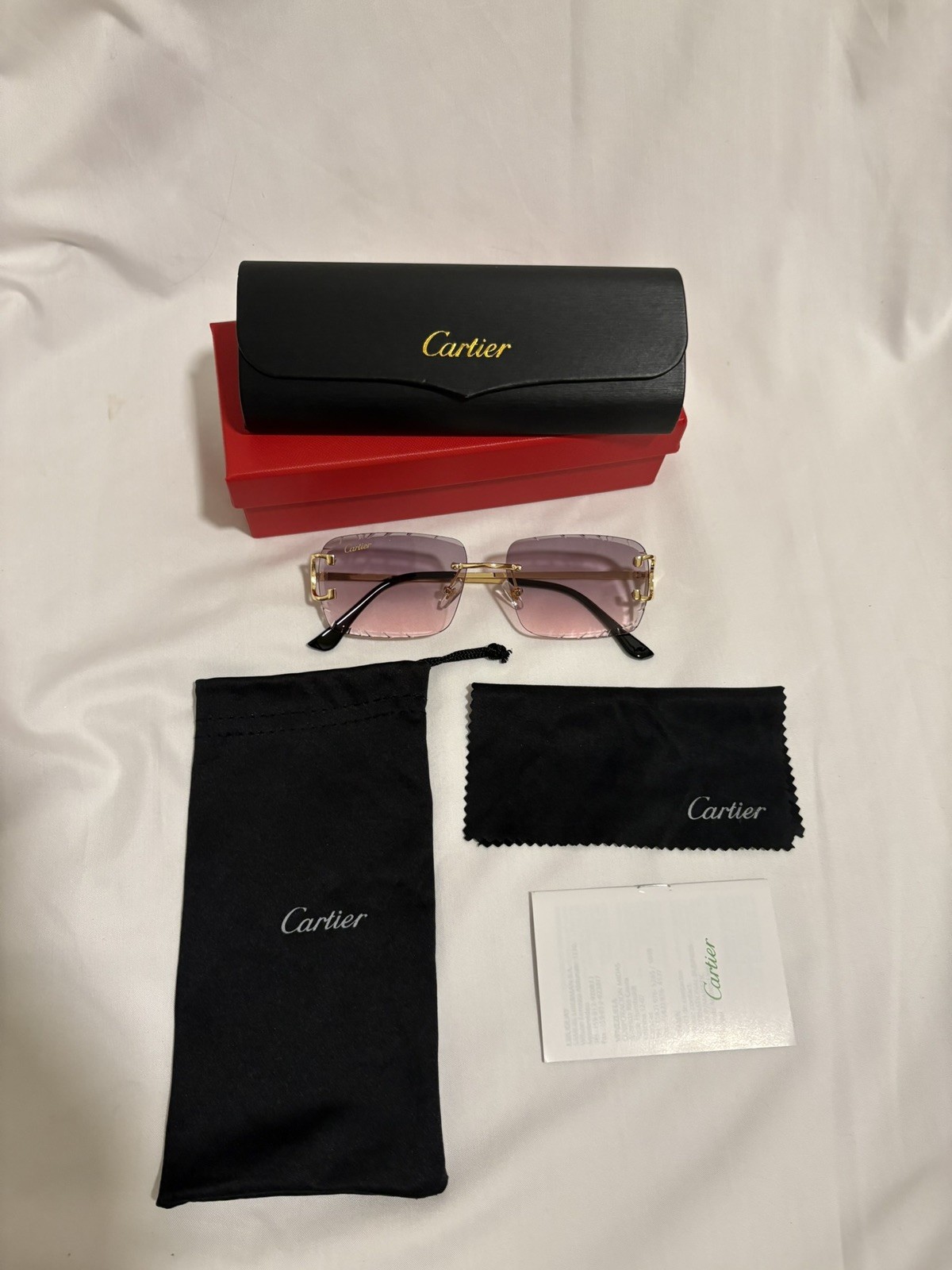 Cartier C Decor Vintage Rimless Blue Unisex Optical Eyeglasses