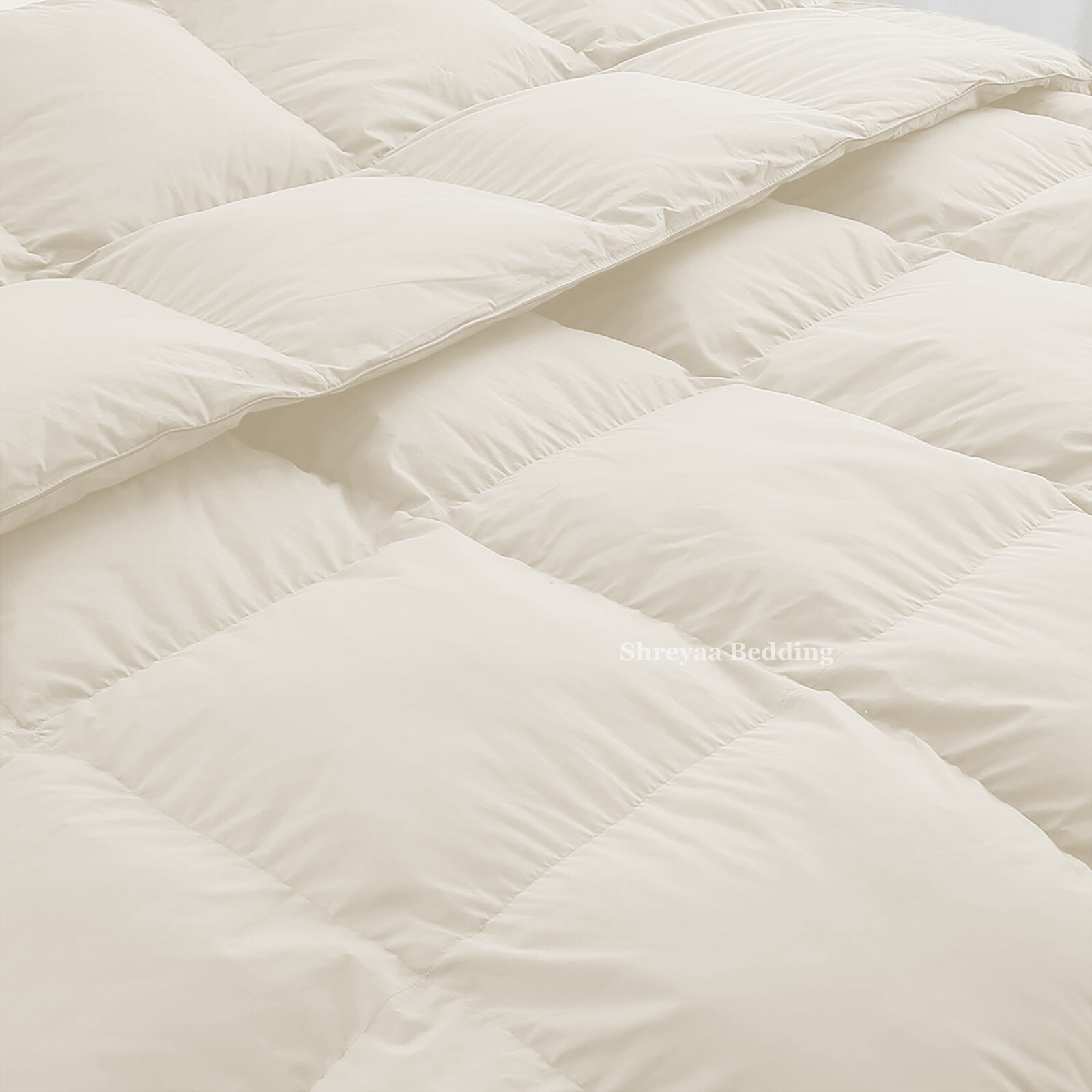 8 PCs Bedding Set (Comforter+Sheet Set+Duvet Set) 1000 TC 100% Cotton Ivory