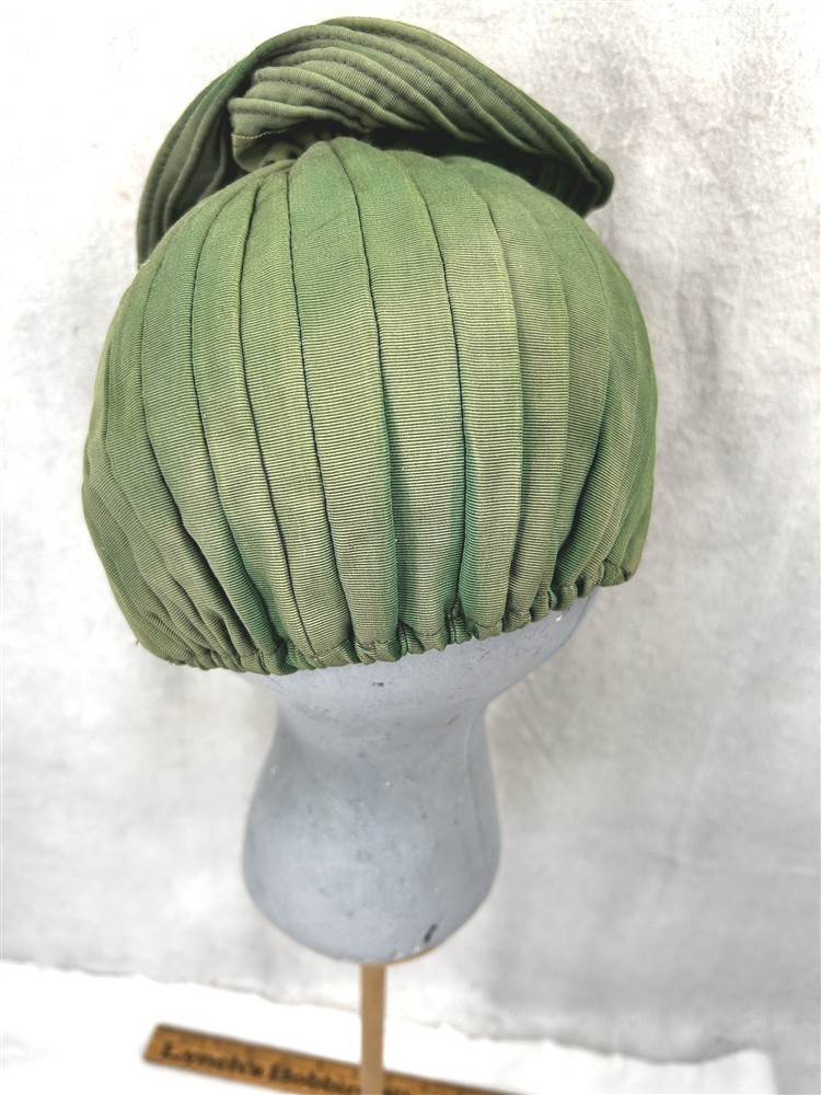 antique flapper 1920 hat women's original green cloche one size