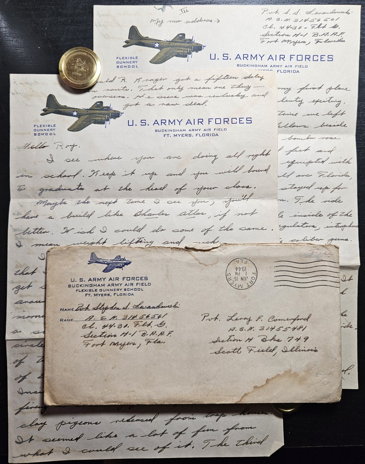 Fort Myers FL WWII Flexible Gunnery School B-17 Flying Fortress 1944 Read Desc