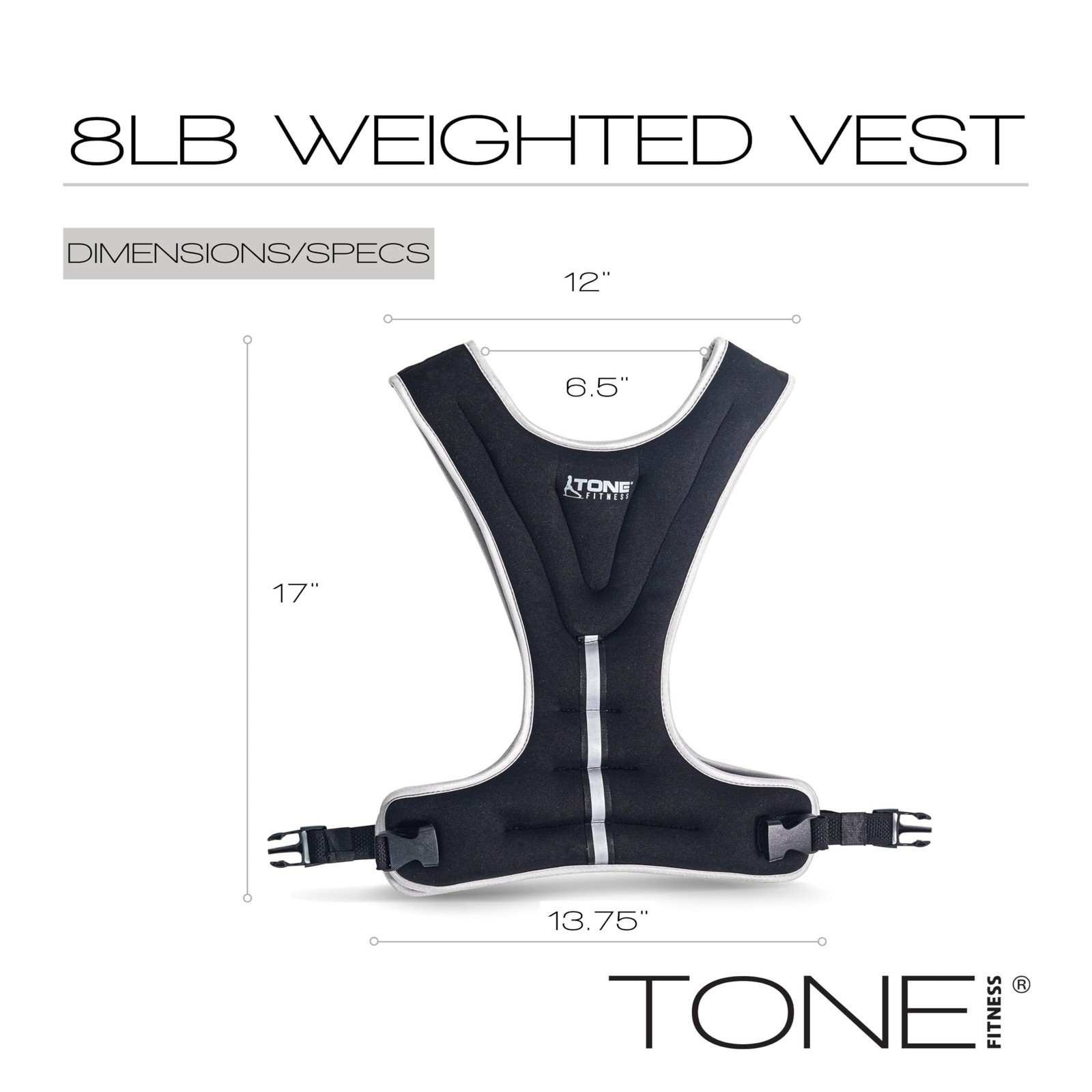 8lb Weighted Vest, Black