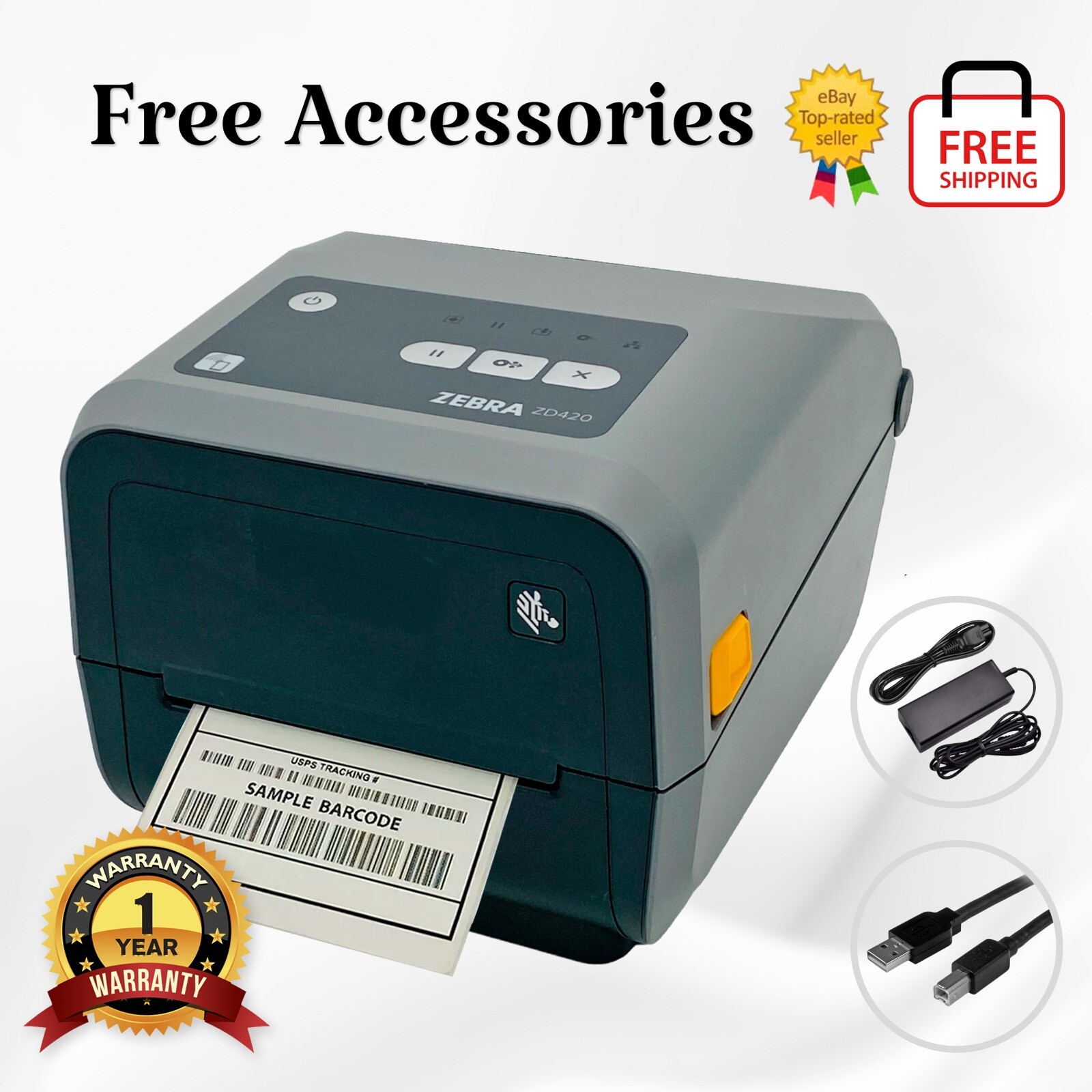 Zebra ZD420 Thermal Transfer Label Printer USB BT WiFi 300dpi 1YR WARRANTY